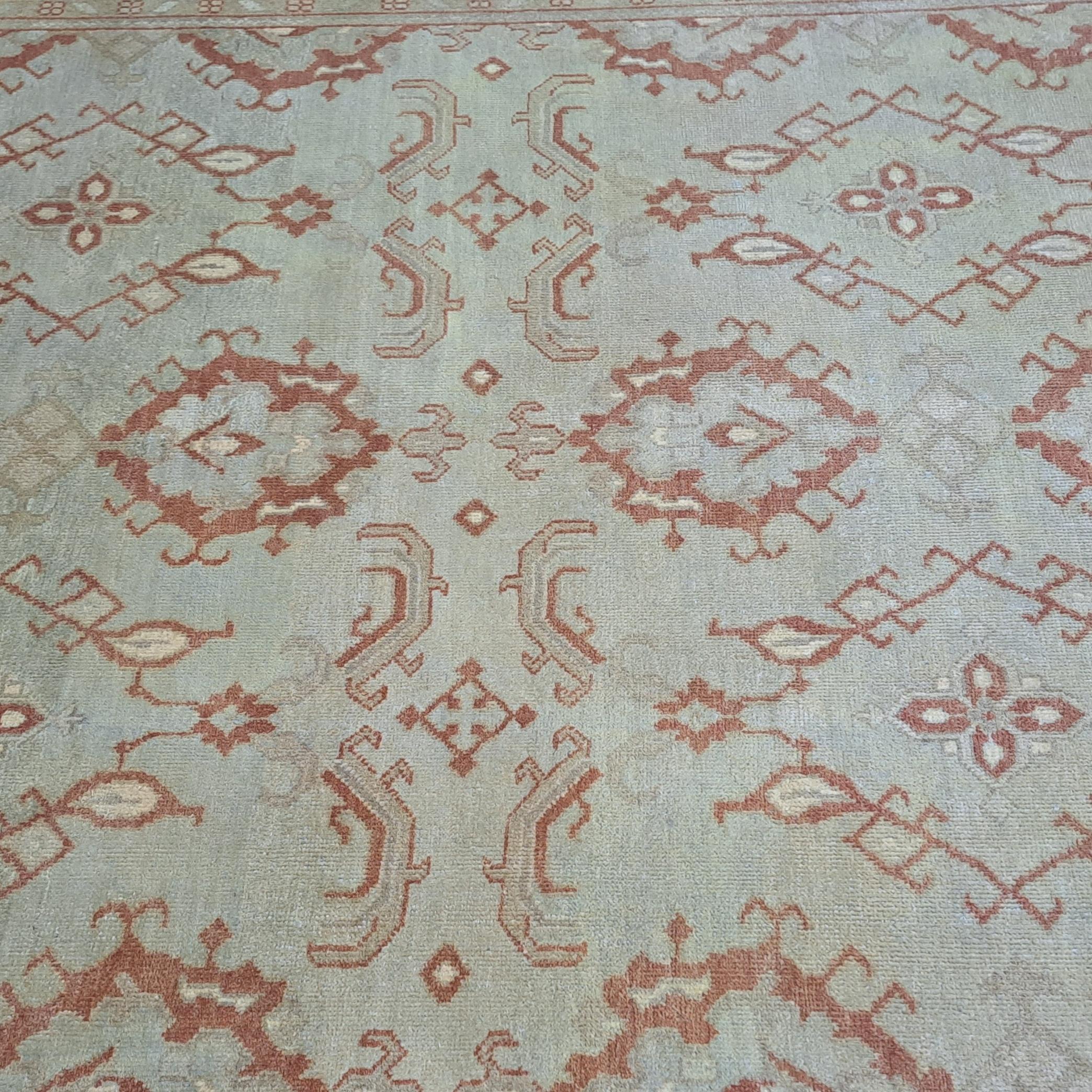 8x10 Ft 100% Wolle Oushak Stil Teppich. Handgeknüpfter Teppich. Kundenspezifische Optionen verfügbar im Angebot 5