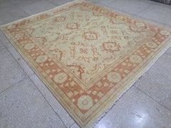 8x10 Ft 100% Wool Oushak Style Rug. HandKnotted Carpet. Custom Options Available