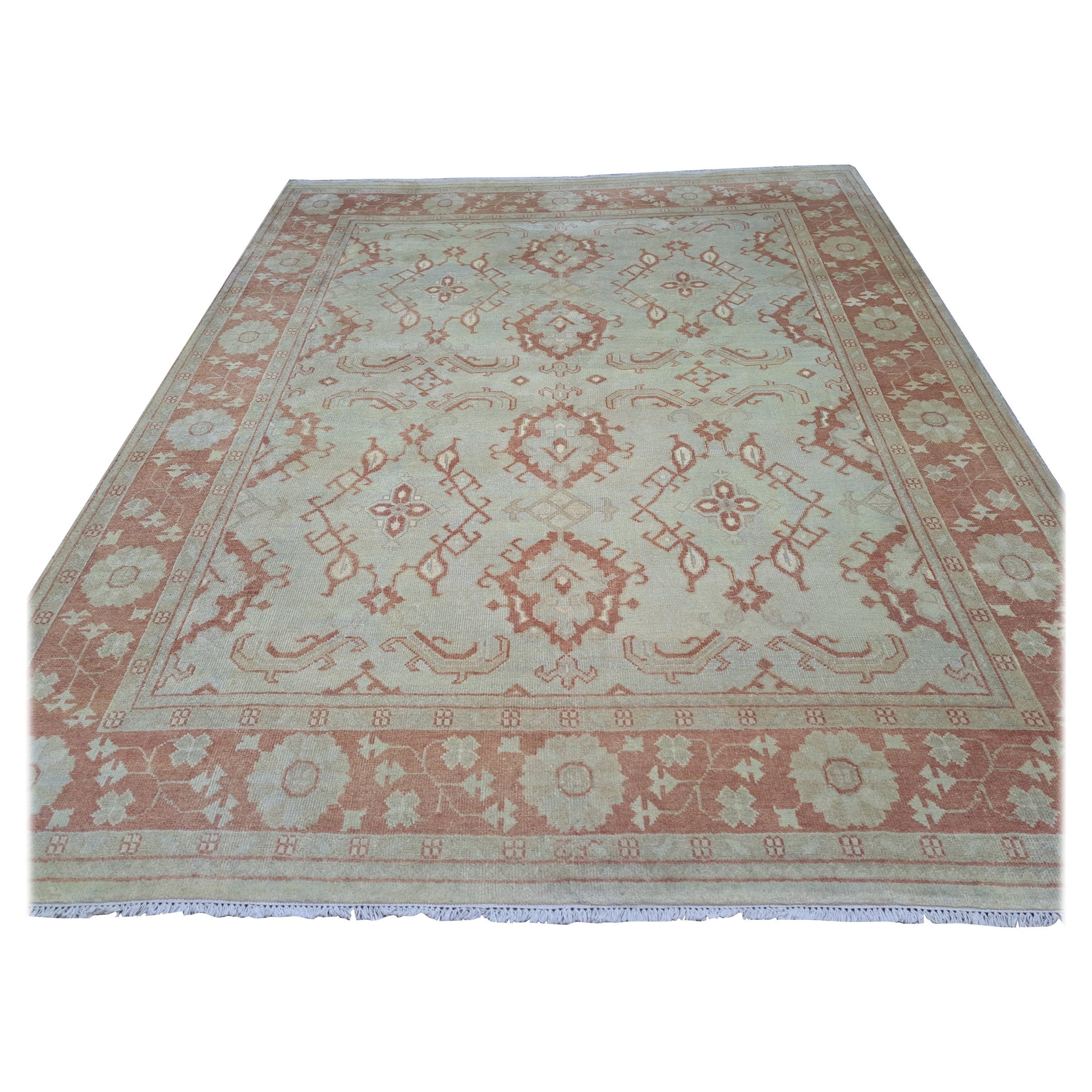 Tappeto in stile Oushak 8x10 Ft 100% lana. Tappeto annodato a mano. Opzioni personalizzate disponibili