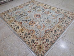 8x10 Ft 18. Jahrhundert Heriz Design Wollteppich. Handgefertigter Teppich im antiken Stil