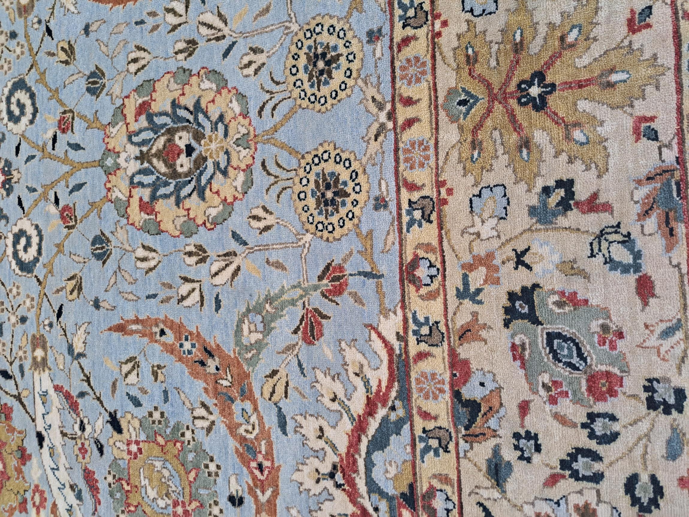 Indiano 8x10 Ft Tappeto in lana Heriz Design del XVIII secolo. Tappeto per aree in stile antico fatto a mano in vendita