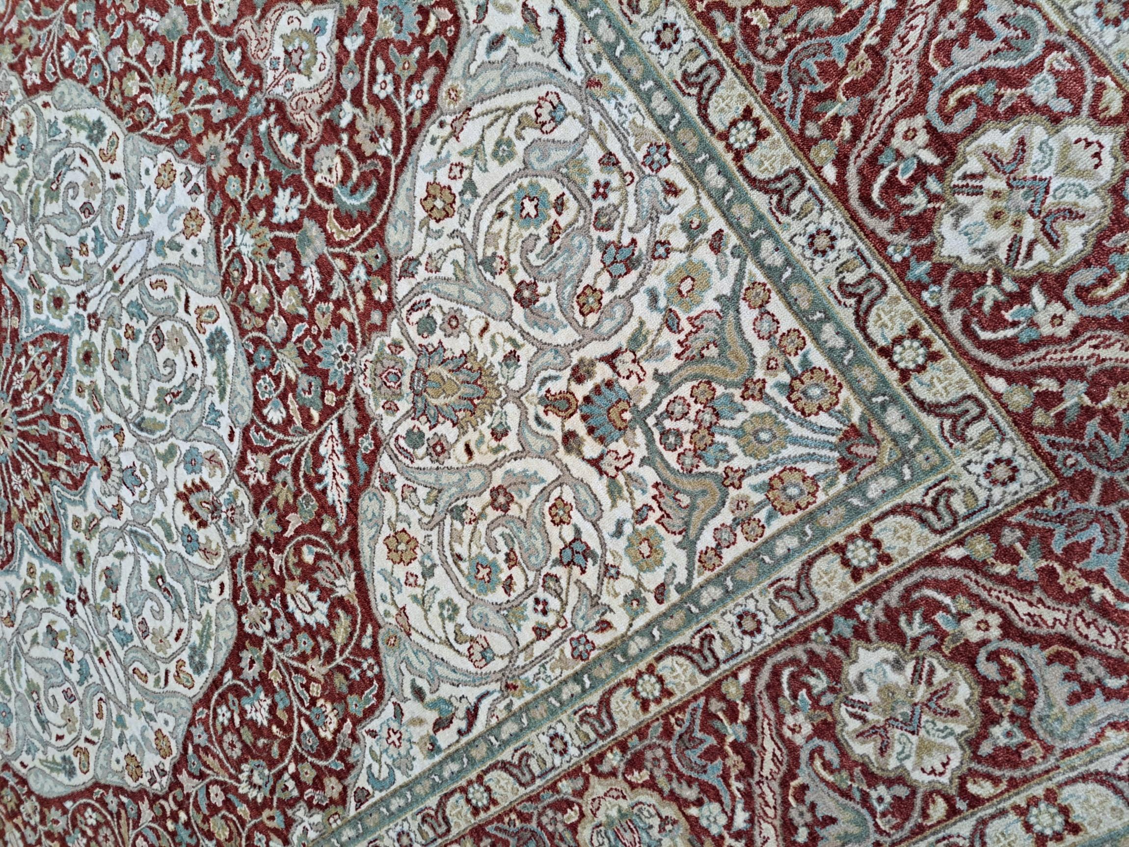 Indiano 8x10 Ft Tappeto in lana Heriz Design del XVIII secolo. Tappeto per aree in stile antico fatto a mano in vendita