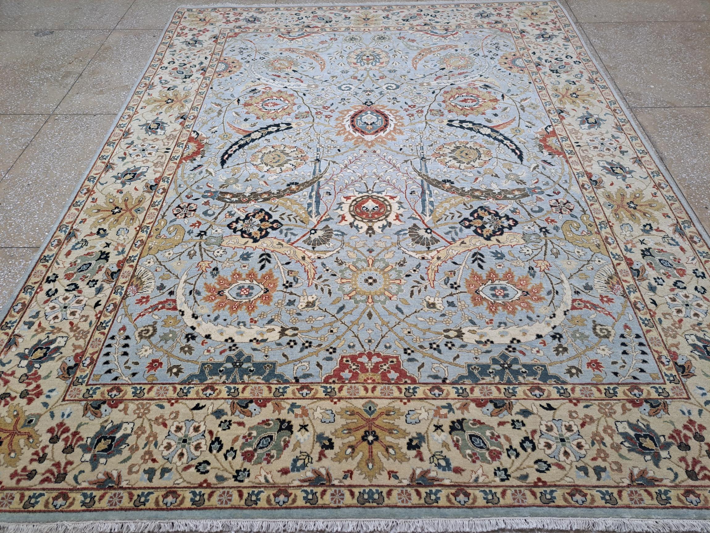 XXI secolo e contemporaneo 8x10 Ft Tappeto in lana Heriz Design del XVIII secolo. Tappeto per aree in stile antico fatto a mano in vendita