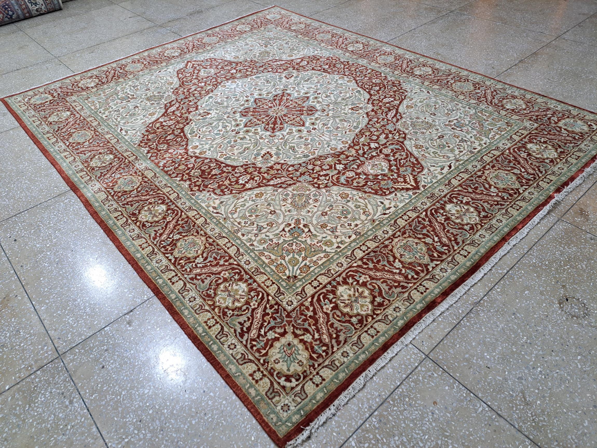 XXI secolo e contemporaneo 8x10 Ft Tappeto in lana Heriz Design del XVIII secolo. Tappeto per aree in stile antico fatto a mano in vendita