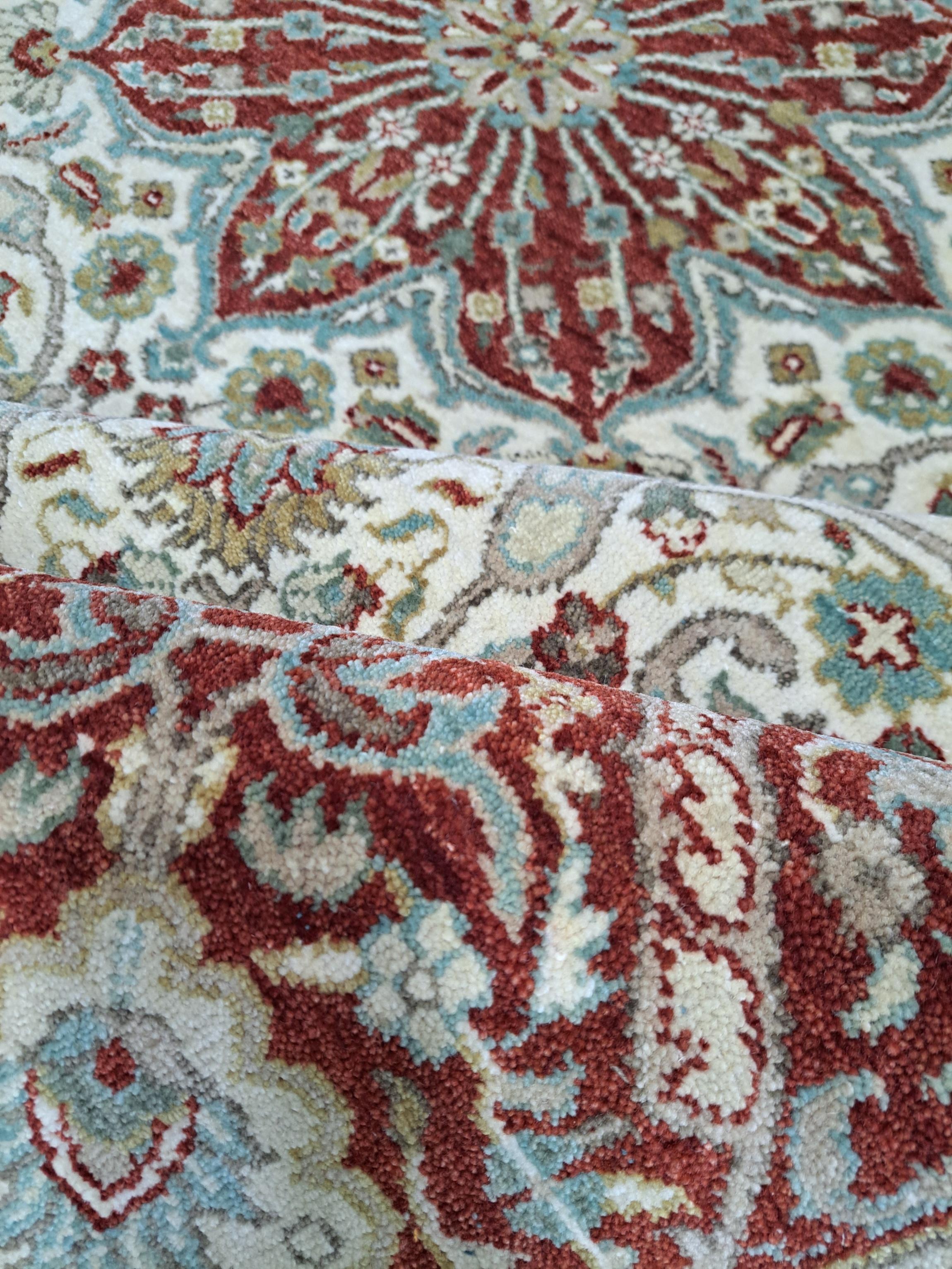 Lana 8x10 Ft Tappeto in lana Heriz Design del XVIII secolo. Tappeto per aree in stile antico fatto a mano in vendita