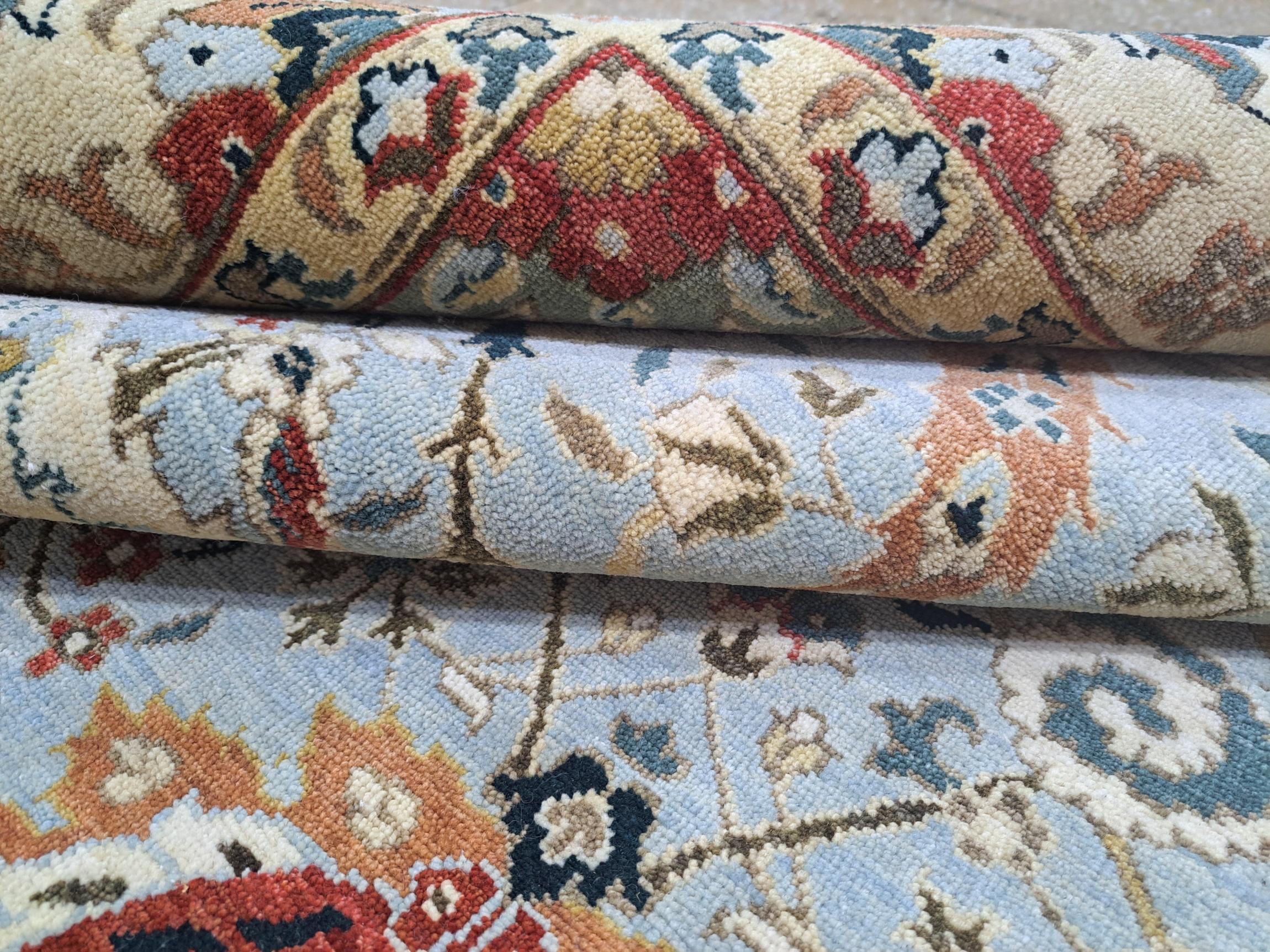 8x10 Ft Tappeto in lana Heriz Design del XVIII secolo. Tappeto per aree in stile antico fatto a mano in vendita 1