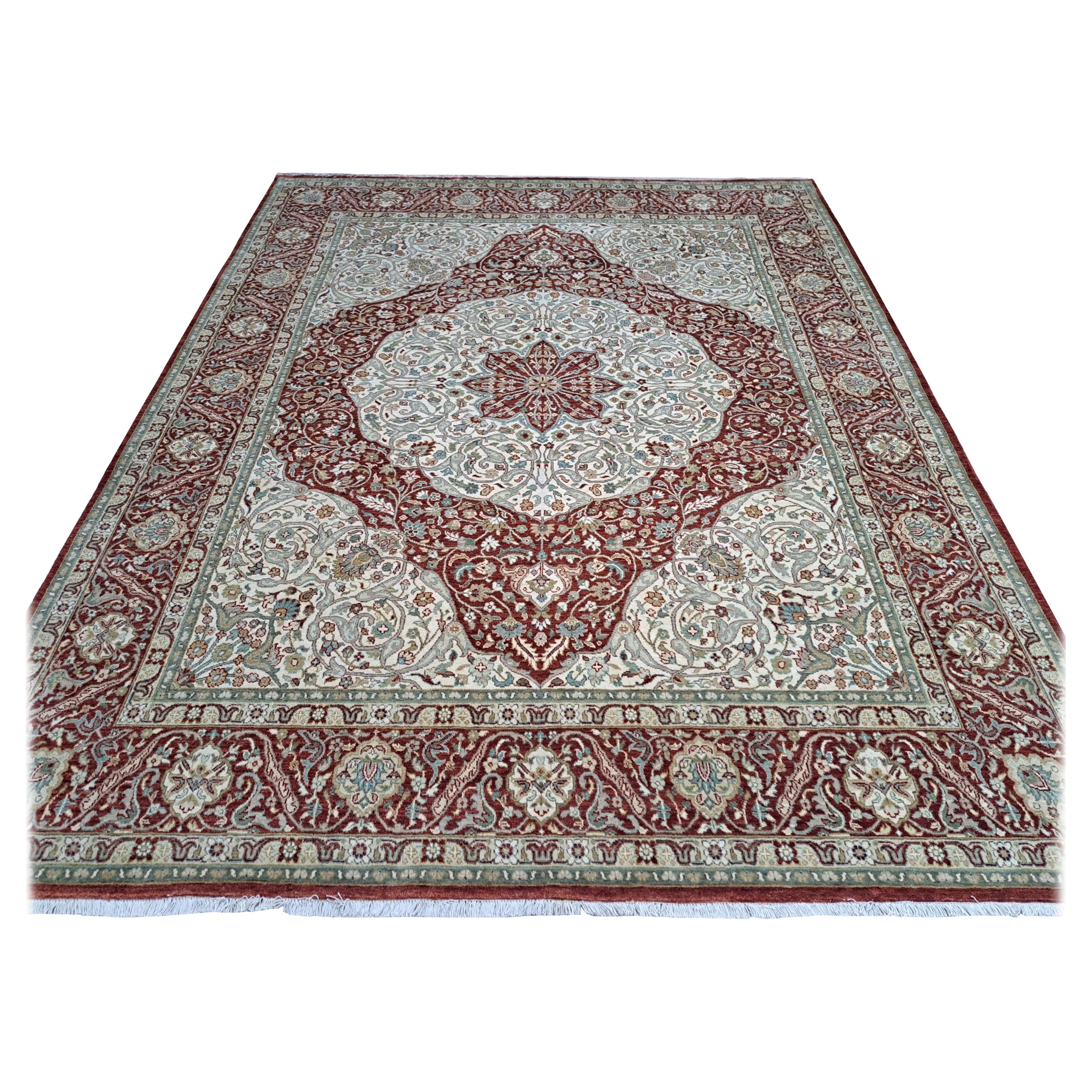 8x10 Ft Tappeto in lana Heriz Design del XVIII secolo. Tappeto per aree in stile antico fatto a mano