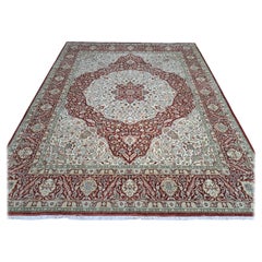 8x10 Ft Tappeto in lana Heriz Design del XVIII secolo. Tappeto per aree in stile antico fatto a mano