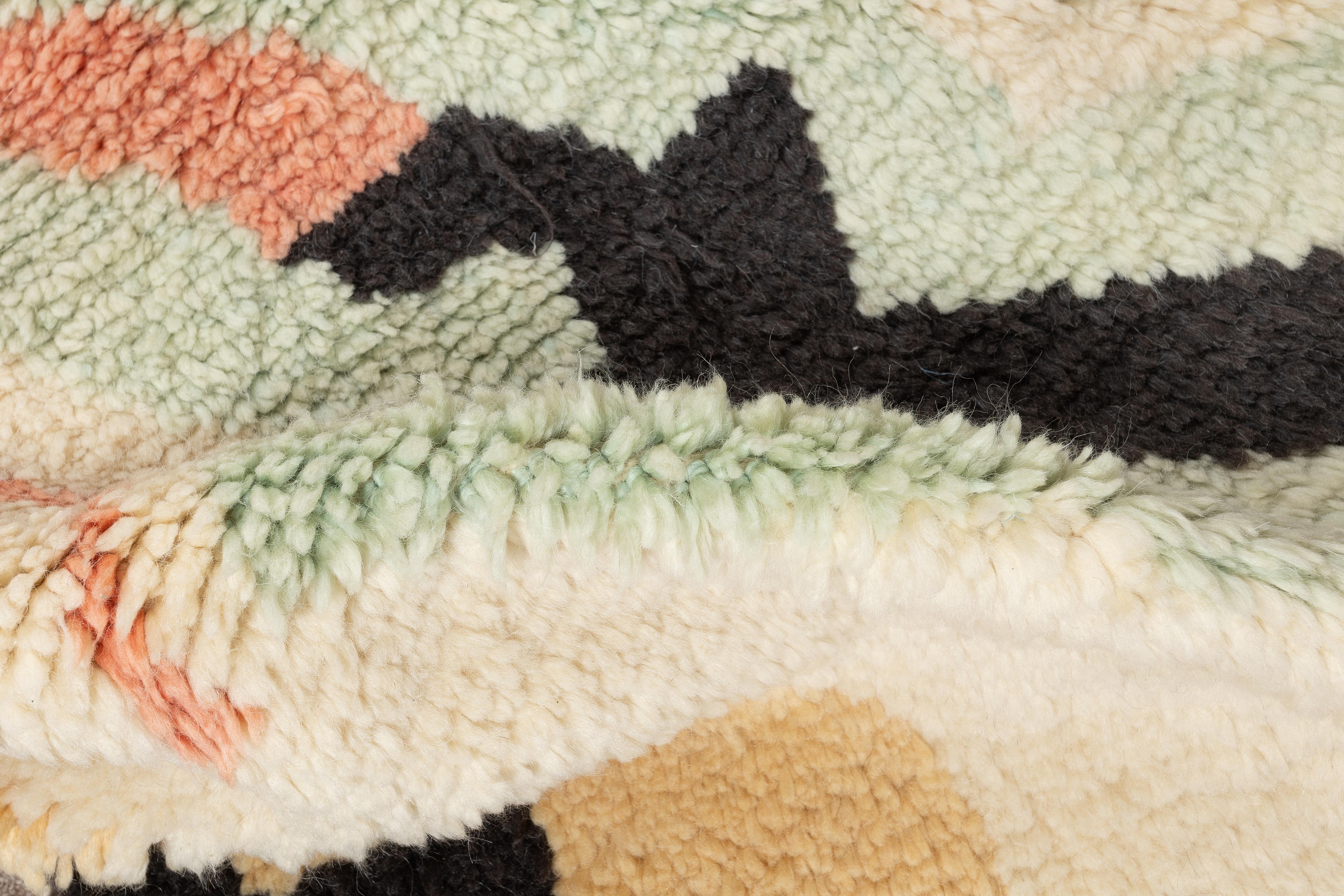 Abstrakter handgeknüpfter Tulu-Teppich 8x10 Ft. Multicolor-Wollteppich für das Wohnzimmer (Handgeknüpft) im Angebot