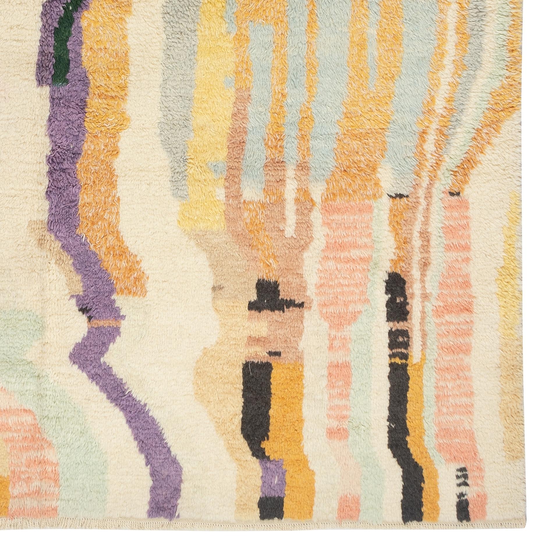 Abstrakter handgeknüpfter Tulu-Teppich 8x10 Ft. Multicolor-Wollteppich für das Wohnzimmer im Angebot 1