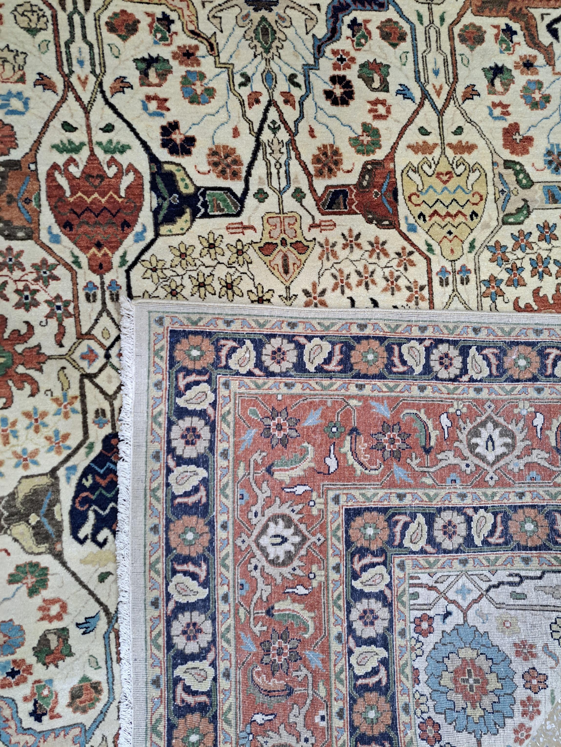 8x10 Ft Antique Heriz Inpired Hand-knotted New Rugs. Tutta lana. Tappeto in stile Heriz in vendita 2