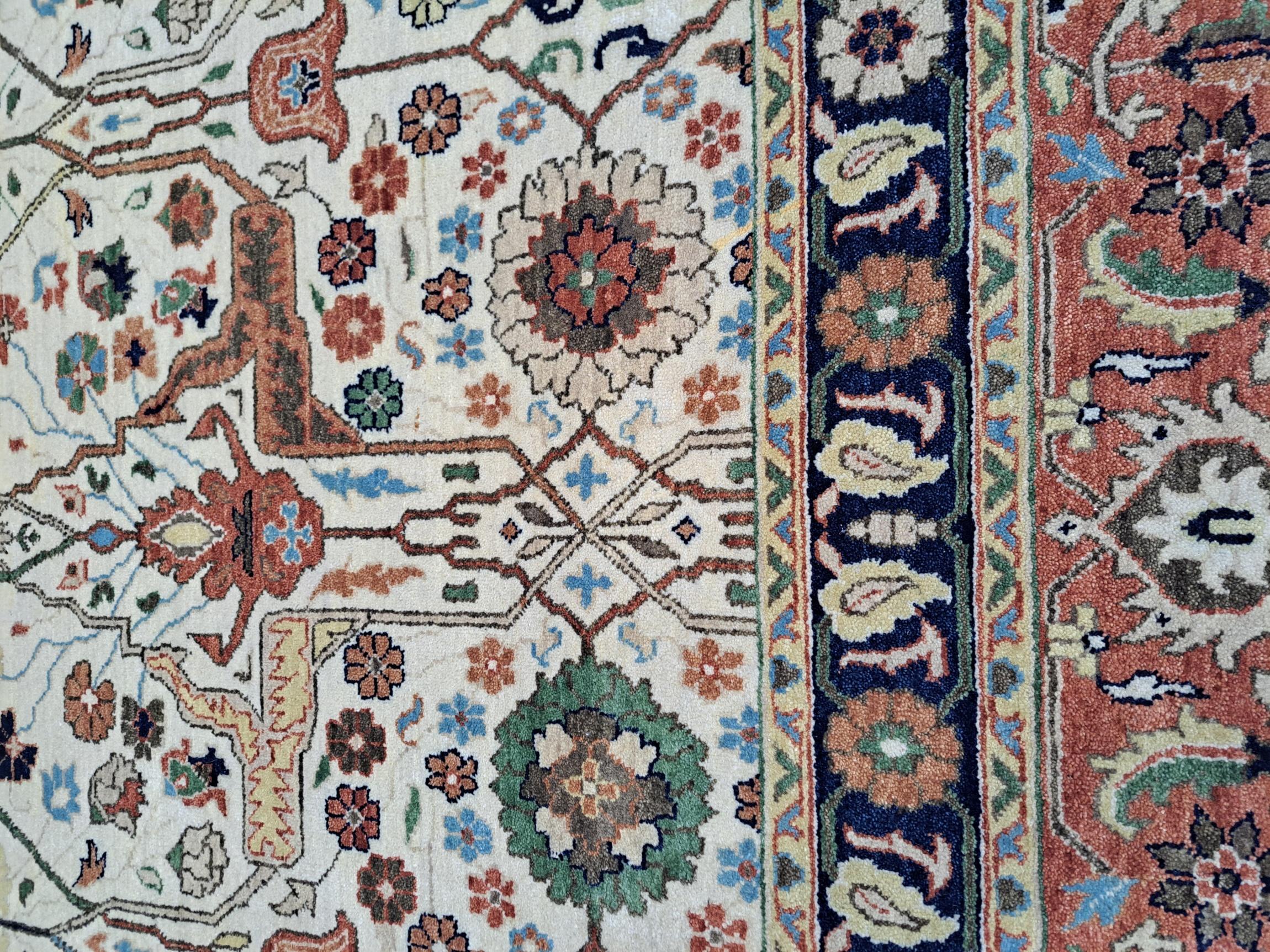 Heriz Serapi 8x10 Ft Antique Heriz Inpired Hand-knotted New Rugs. Tutta lana. Tappeto in stile Heriz in vendita