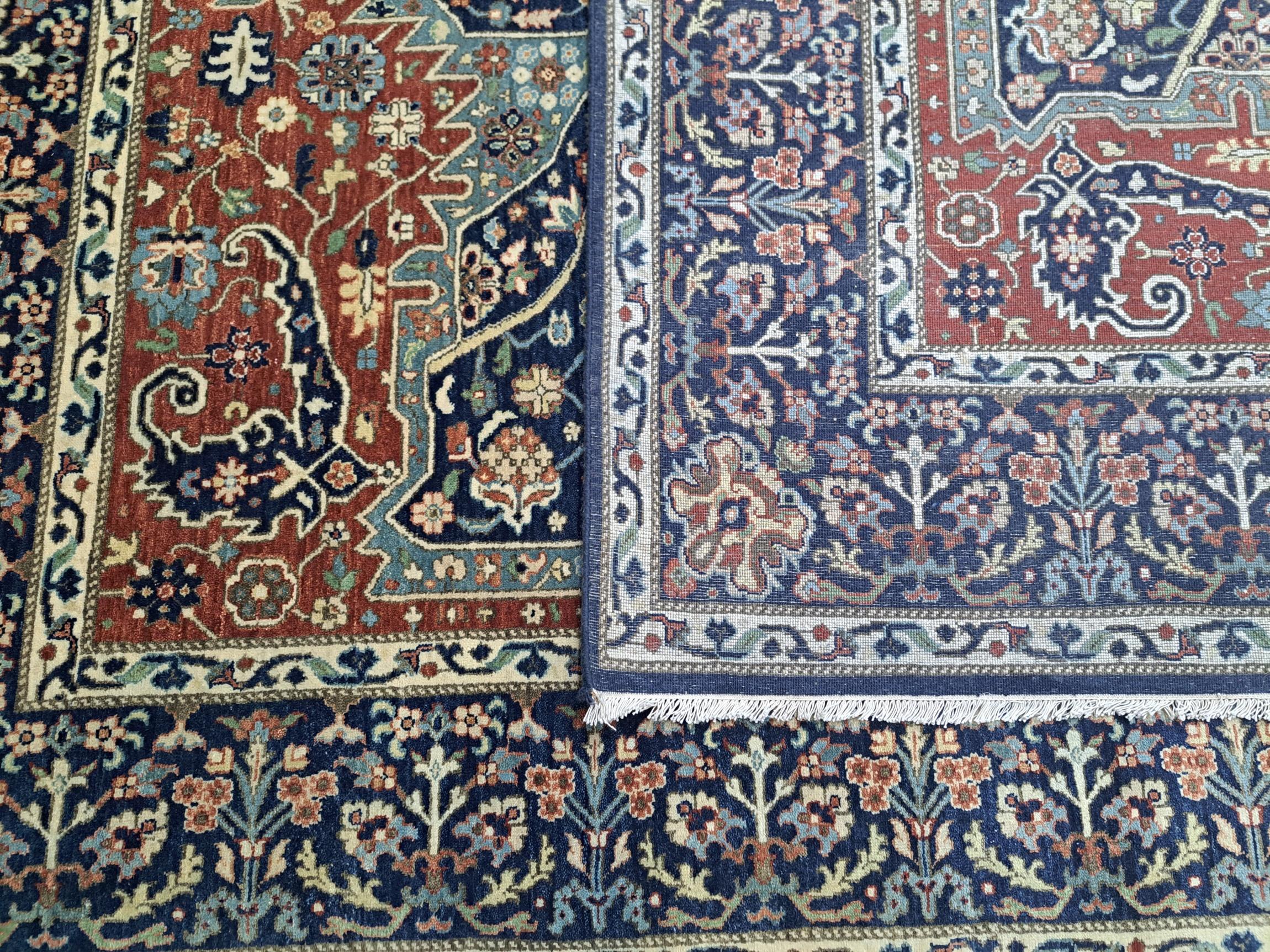 Noué à la main 8x10 Ft Antique Heriz Inpired Tapis noué à la main New Rug. Tous les Wool. Tapis de style Heriz en vente