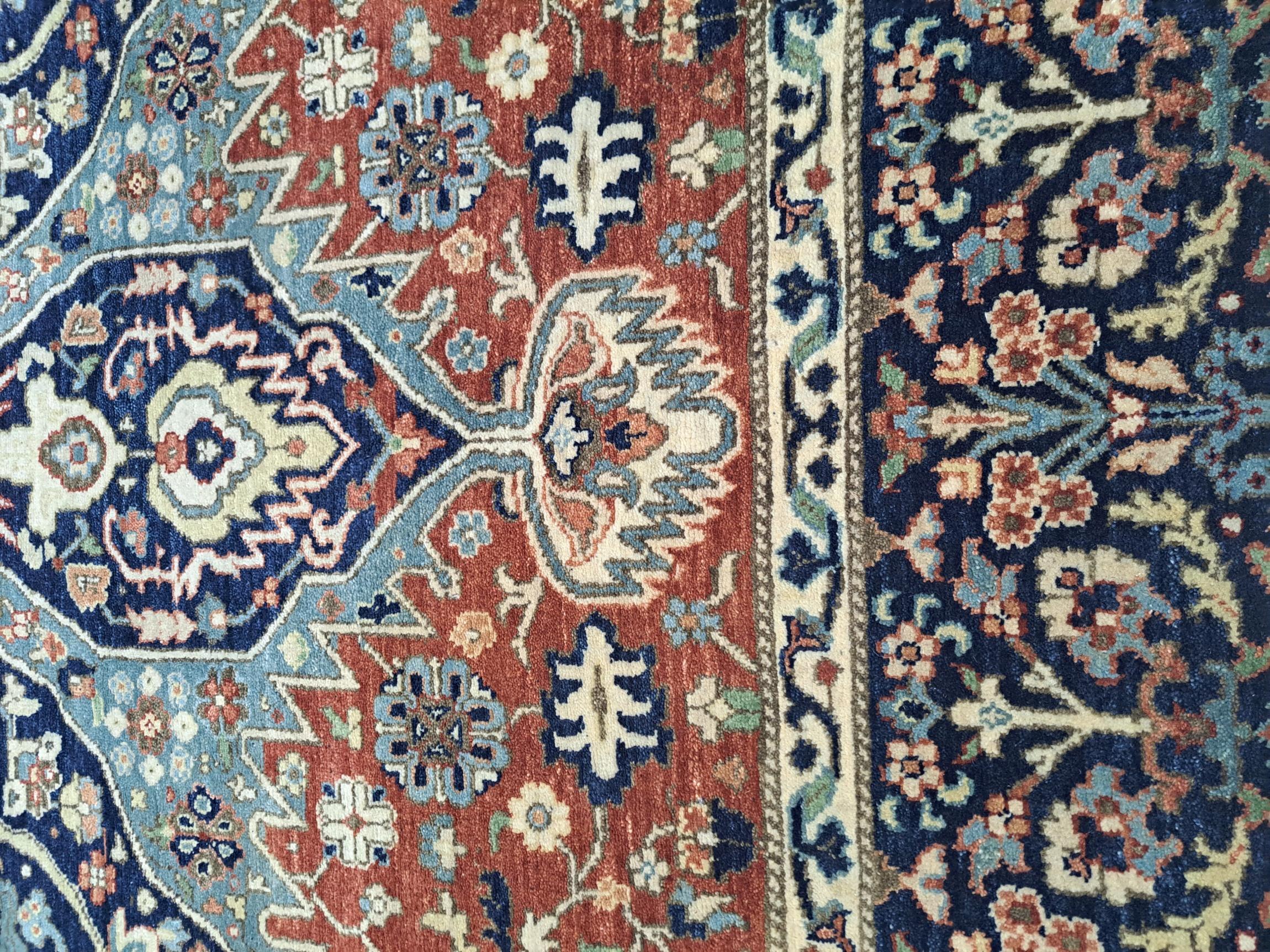 8x10 Ft Antique Heriz Inpired Tapis noué à la main New Rug. Tous les Wool. Tapis de style Heriz Neuf - En vente à Spring Valley, NY