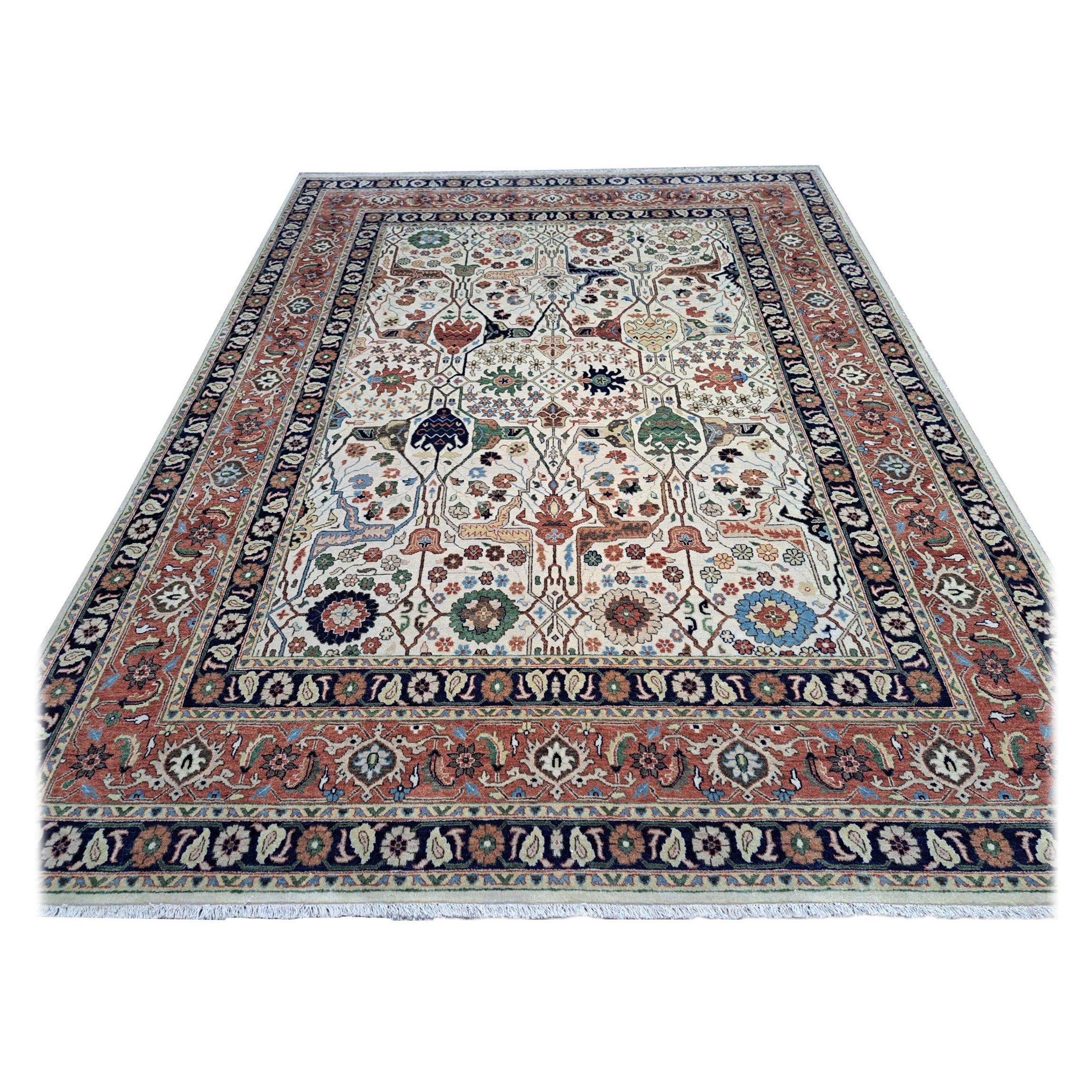 8x10 Ft Antique Heriz Inpired Hand-knotted New Rugs. Tutta lana. Tappeto in stile Heriz