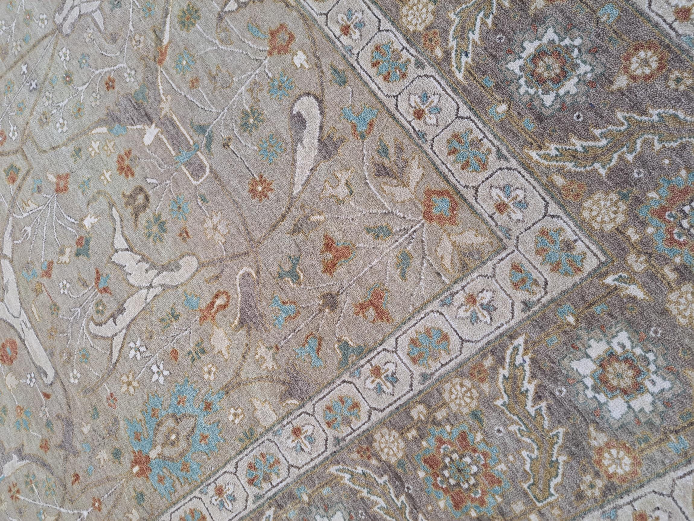 8x10 Ft Antique Heriz Inspired Handcrafted Rug. Antiker Heriz-Look. 100% Wolle (Heriz Serapi) im Angebot