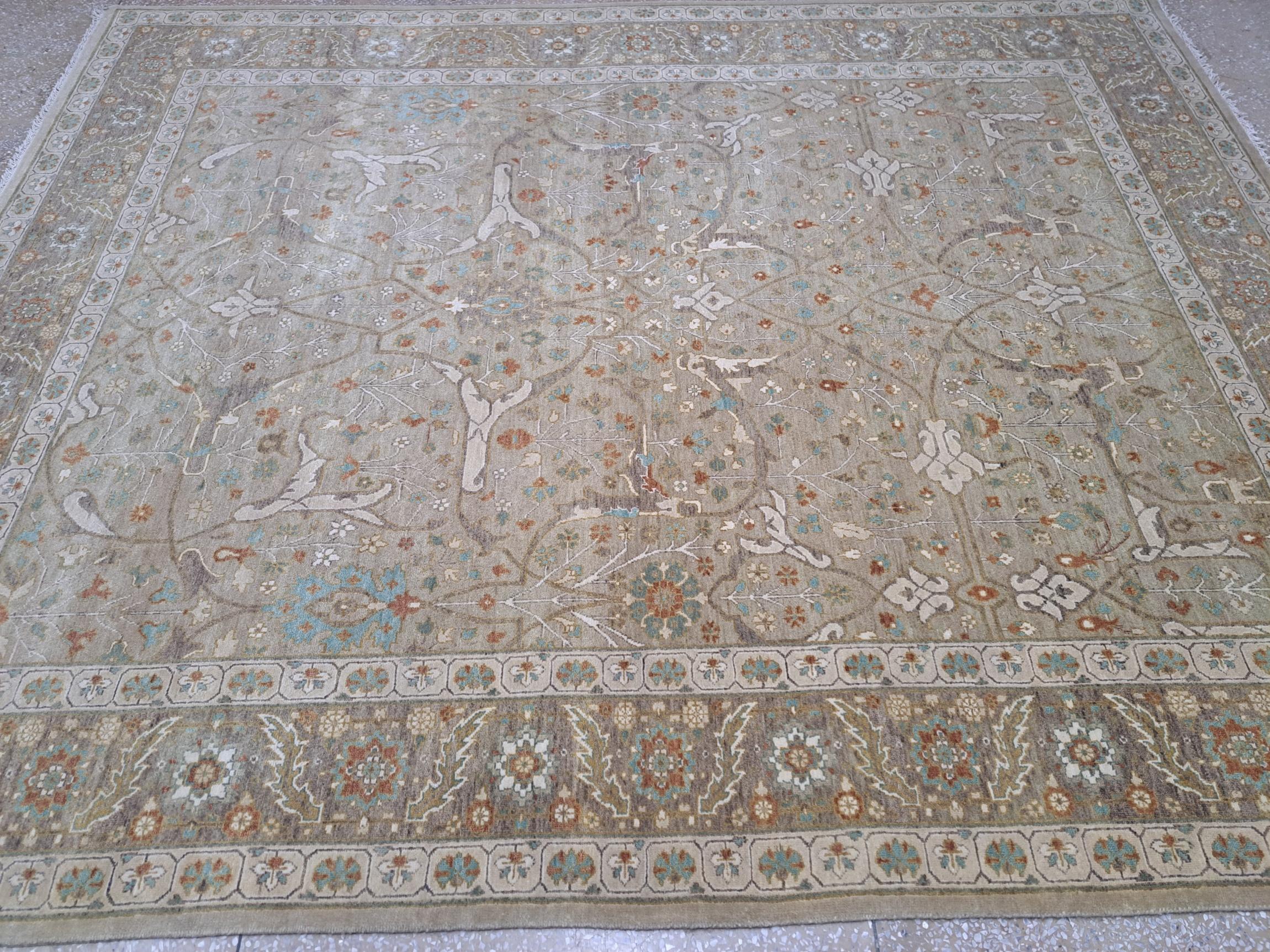 8x10 Ft Antique Heriz Inspired Handcrafted Rug. Antiker Heriz-Look. 100% Wolle (Handgeknüpft) im Angebot