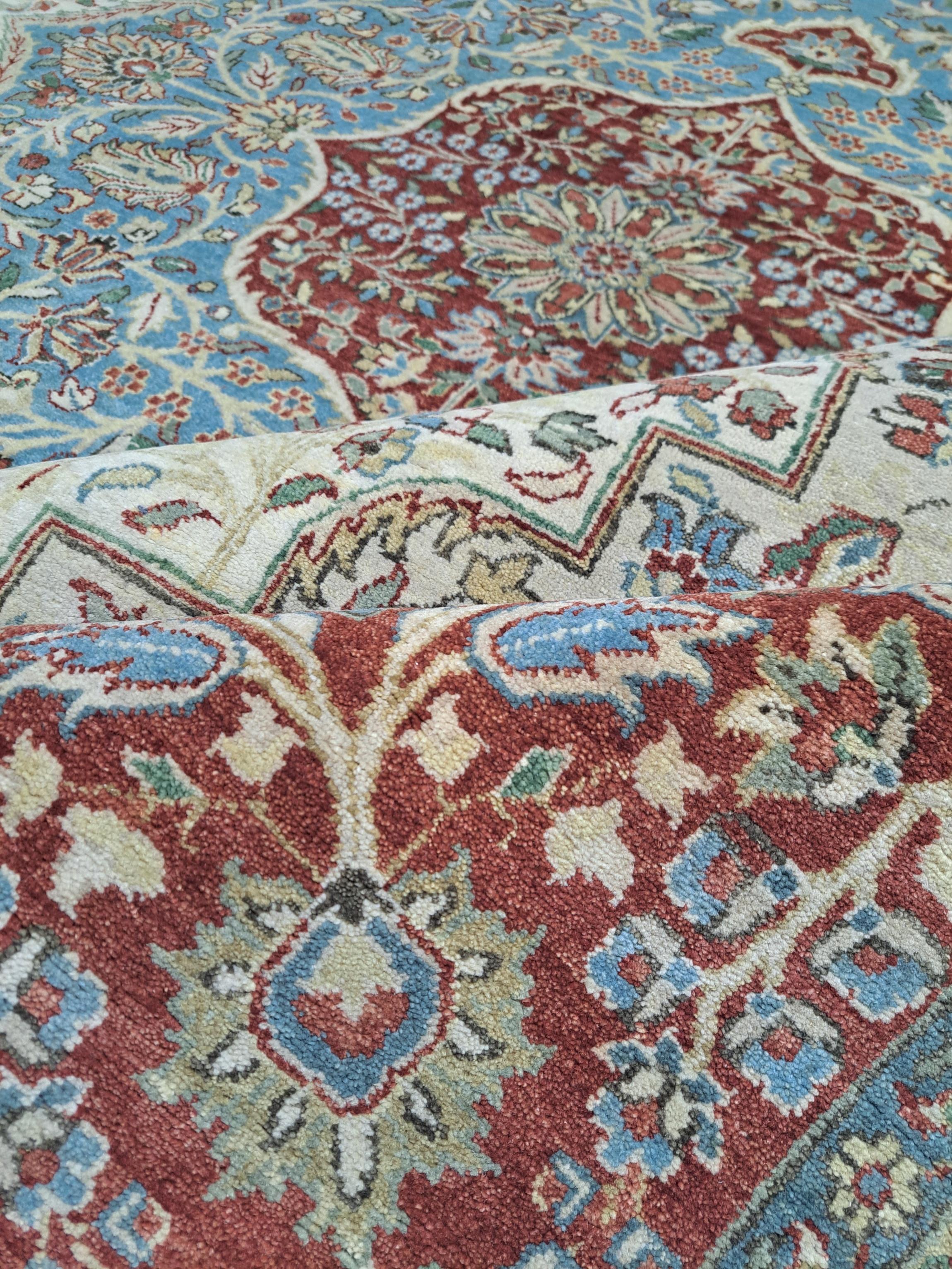 Alfombra Artesanal Antigua de 8x10 Pies Inspirada en Heriz. Aspecto Heriz Antiguo. 100% Lana Siglo XXI y contemporáneo en venta