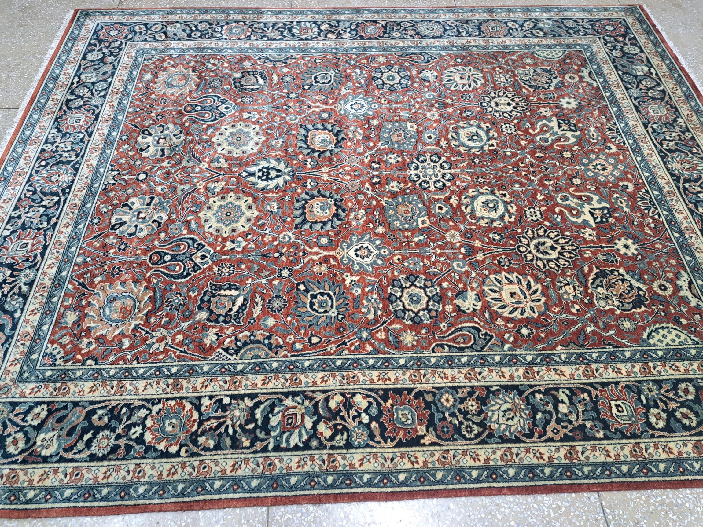 Alfombra Heriz Antigua 8x10 Pies. Nueva alfombra de lana hecha a mano. Decoración oriental artesanal Anudado a mano en venta