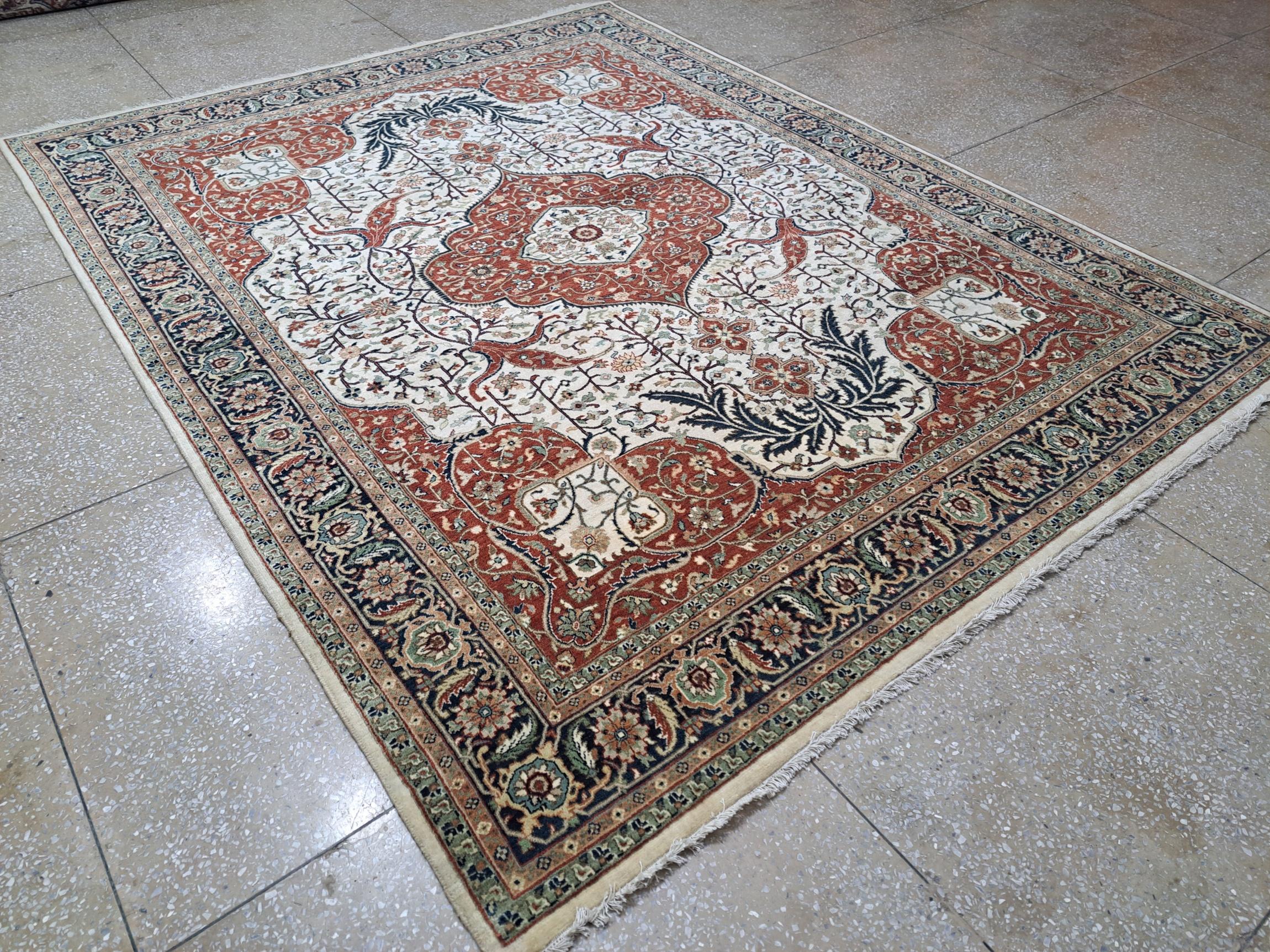 Alfombra Heriz Antigua 8x10 Pies. Nueva alfombra de lana hecha a mano. Decoración oriental artesanal en Nuevo estado para la venta en Spring Valley, NY