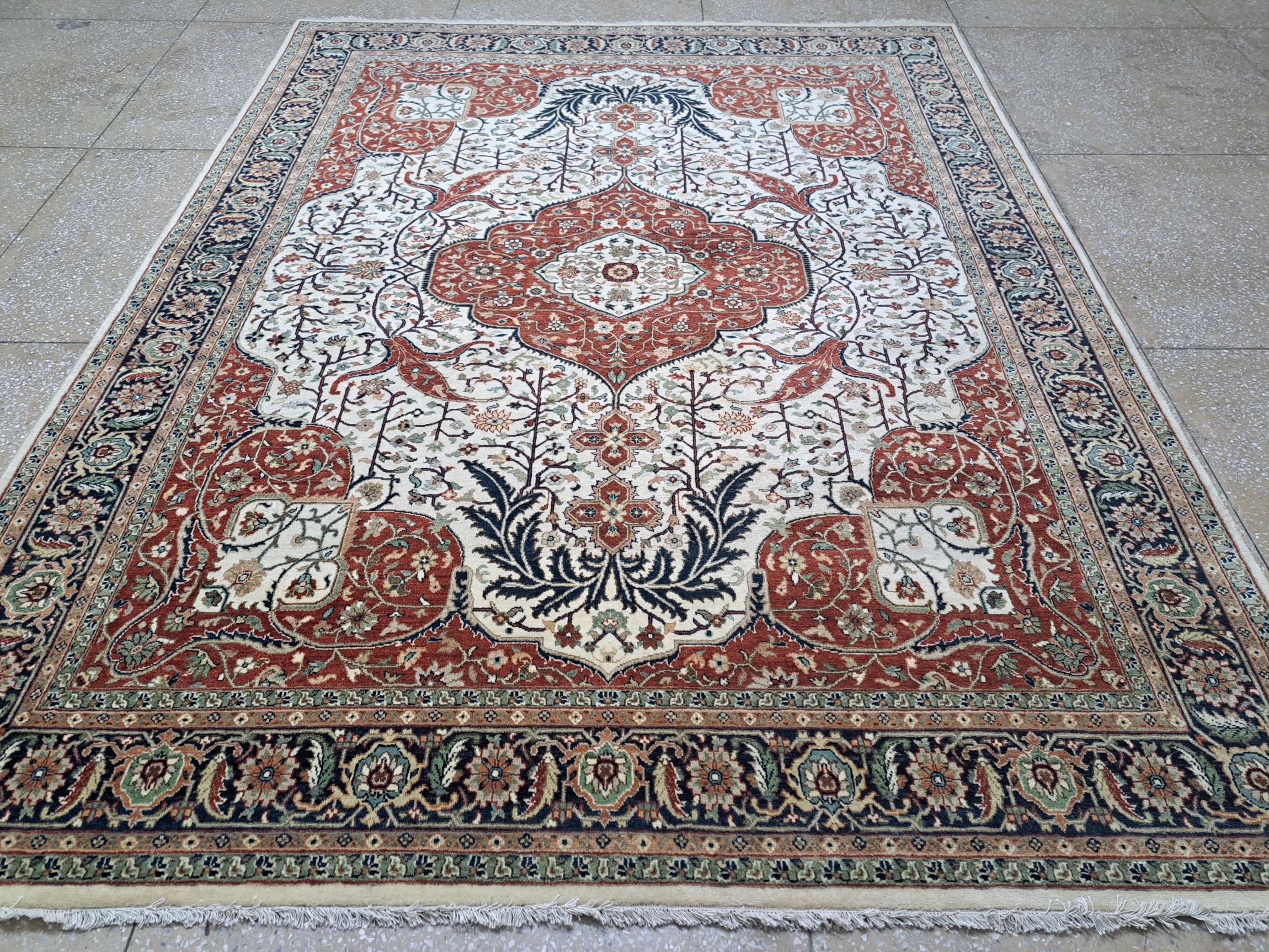 Alfombra Heriz Antigua 8x10 Pies. Nueva alfombra de lana hecha a mano. Decoración oriental artesanal Siglo XXI y contemporáneo en venta