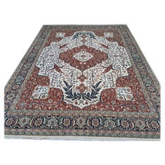 8x10 Ft Antique Heriz Rug. New Handmade Wool Carpet. Handcrafted Oriental Decor