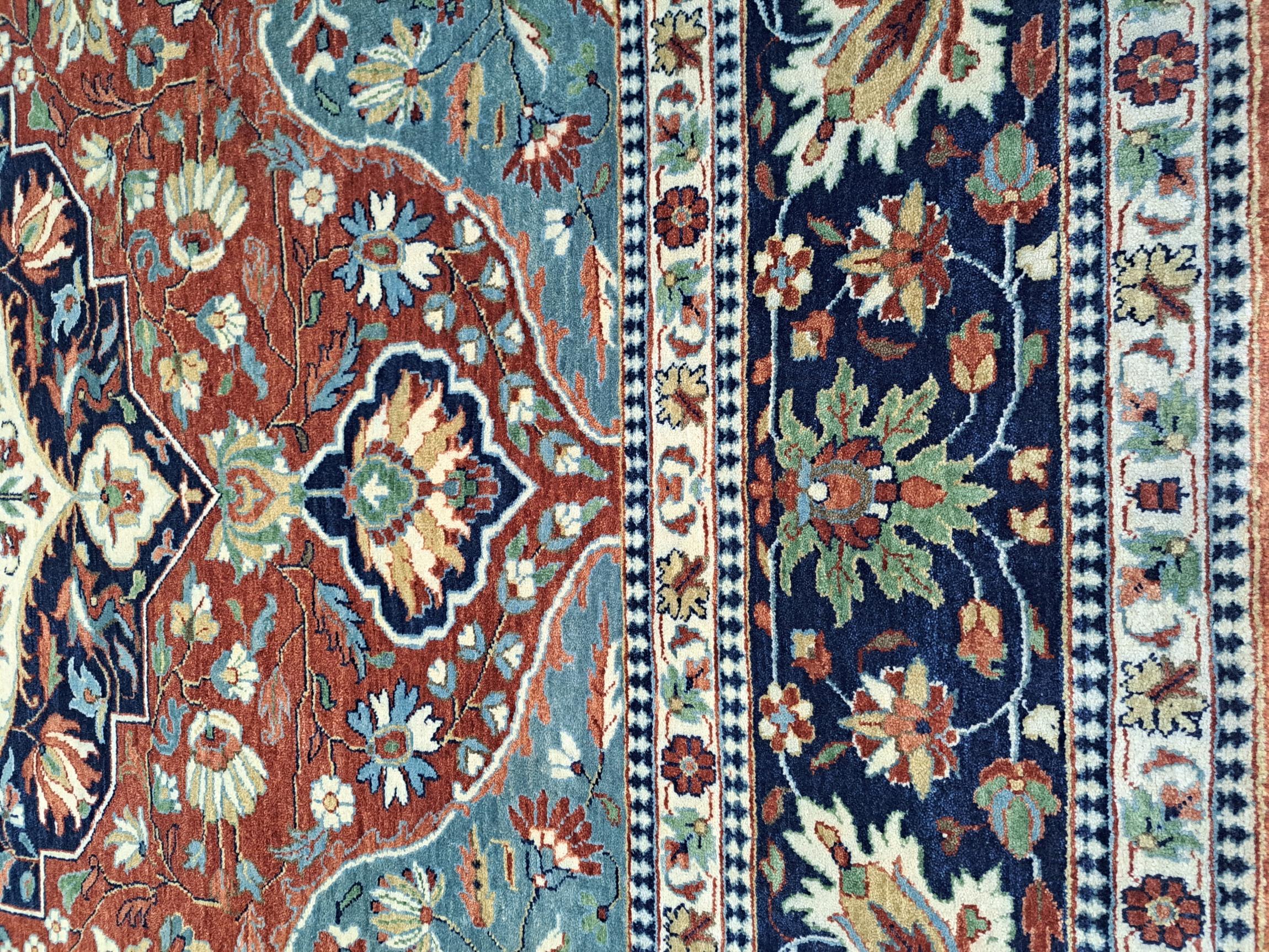 8x10 Ft Brandneuer handgeknüpfter Teppich mit antikem Heriz-Design. 100% Wolle (Heriz Serapi) im Angebot