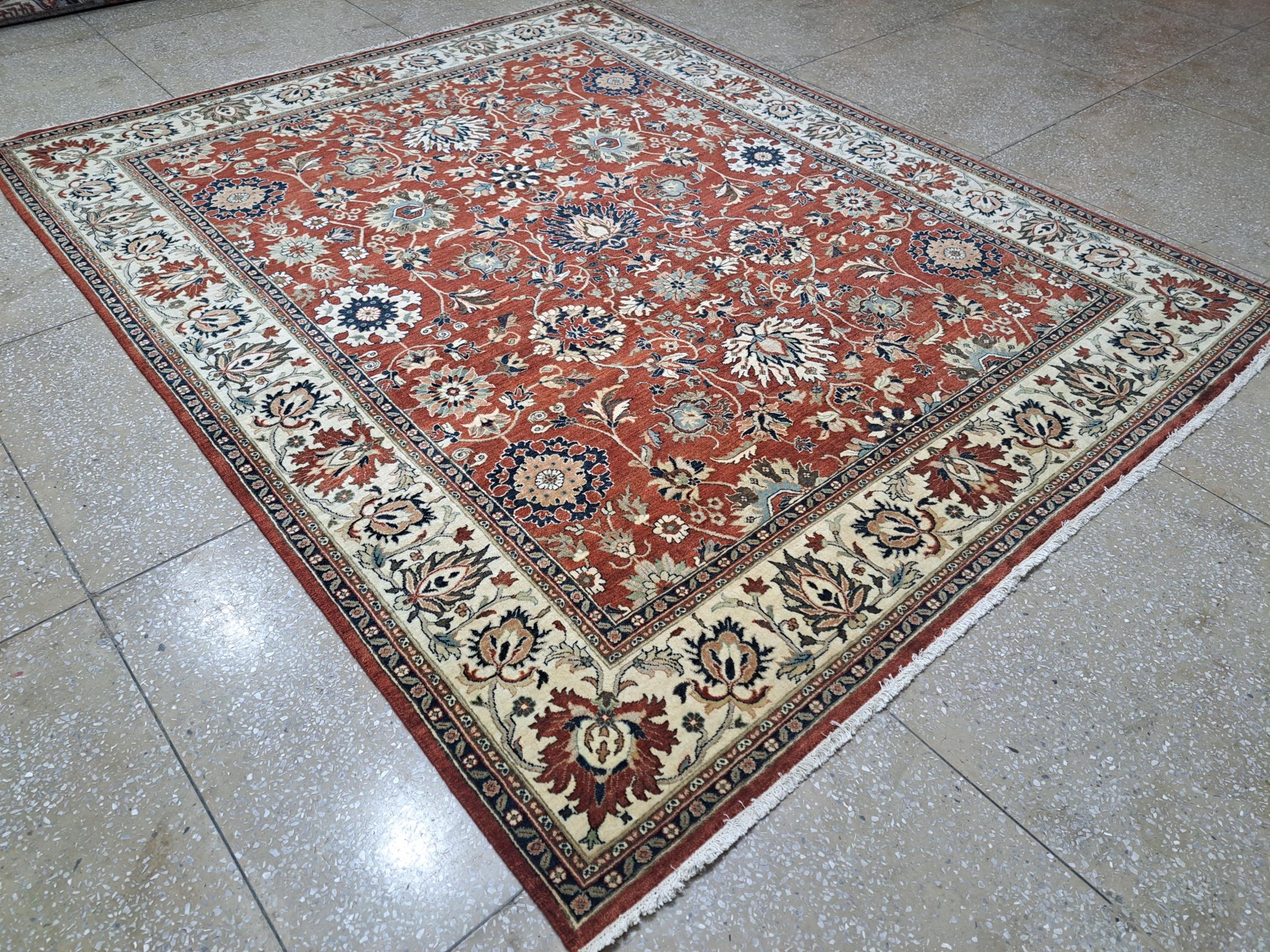 8x10 Ft Nuovissimo tappeto annodato a mano con disegno Heriz antico. 100% lana In condizioni Nuovo in vendita a Spring Valley, NY