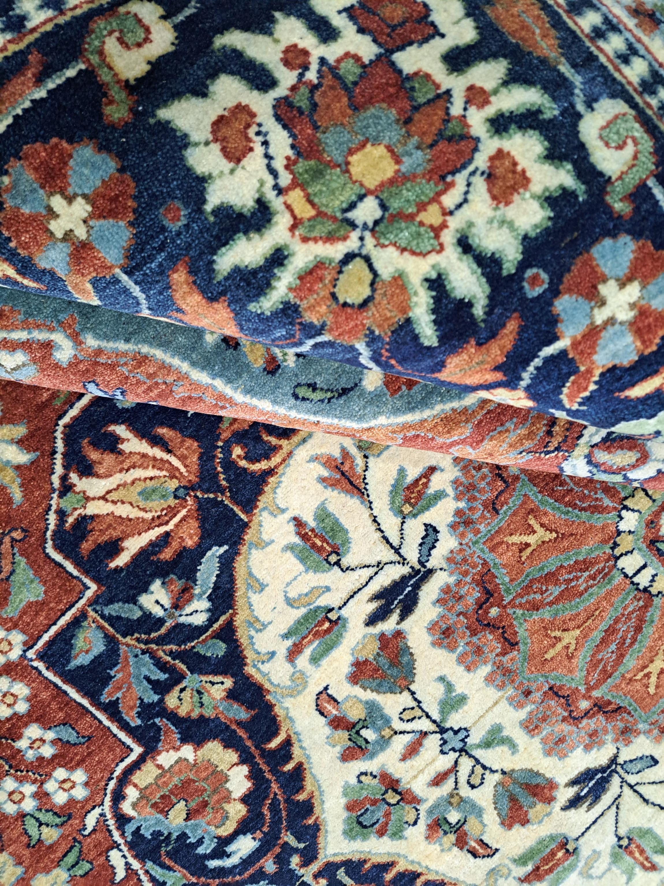 8x10 Ft Brandneuer handgeknüpfter Teppich mit antikem Heriz-Design. 100% Wolle im Angebot 1