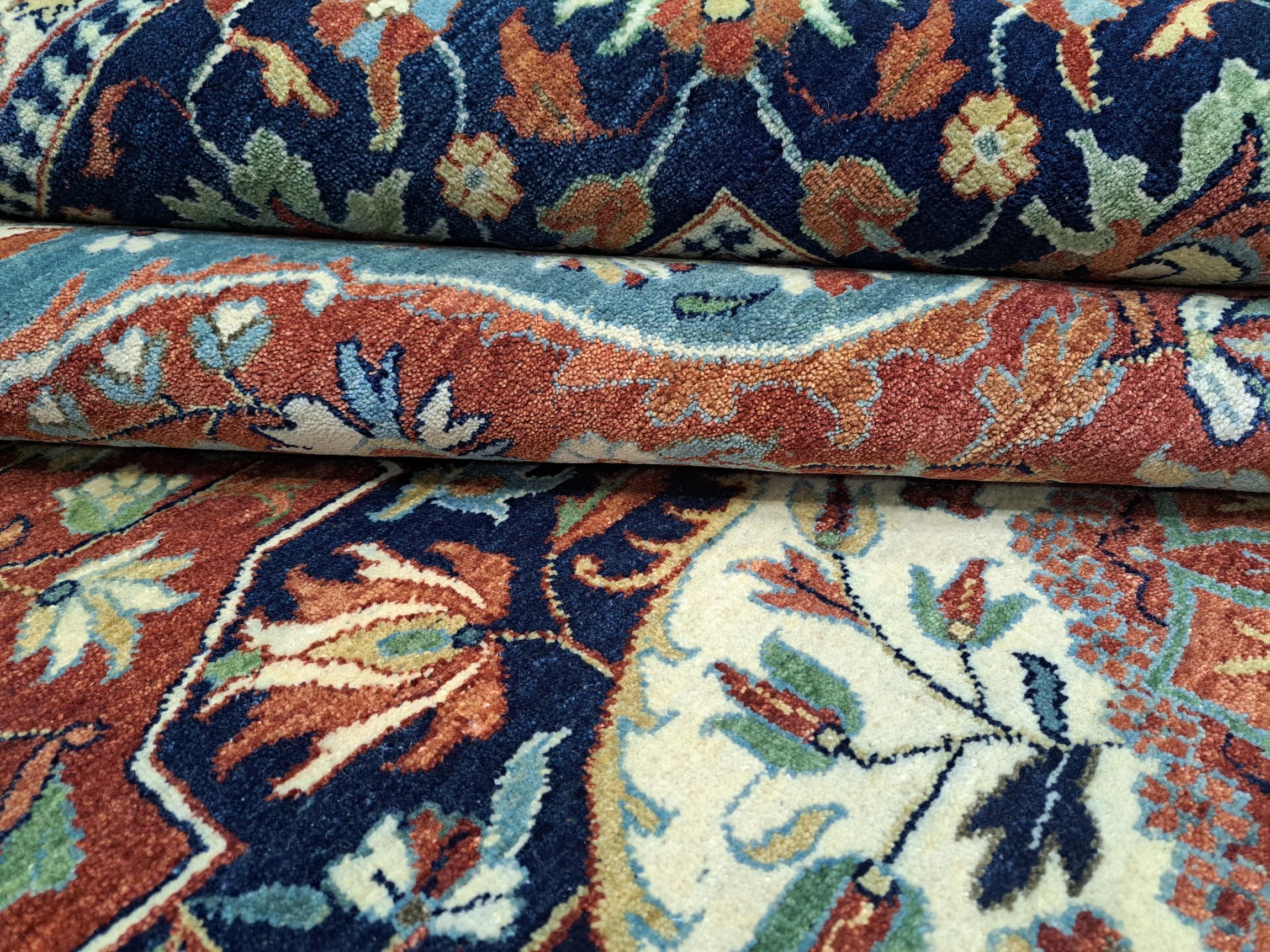 8x10 Ft Brandneuer handgeknüpfter Teppich mit antikem Heriz-Design. 100% Wolle im Angebot 2