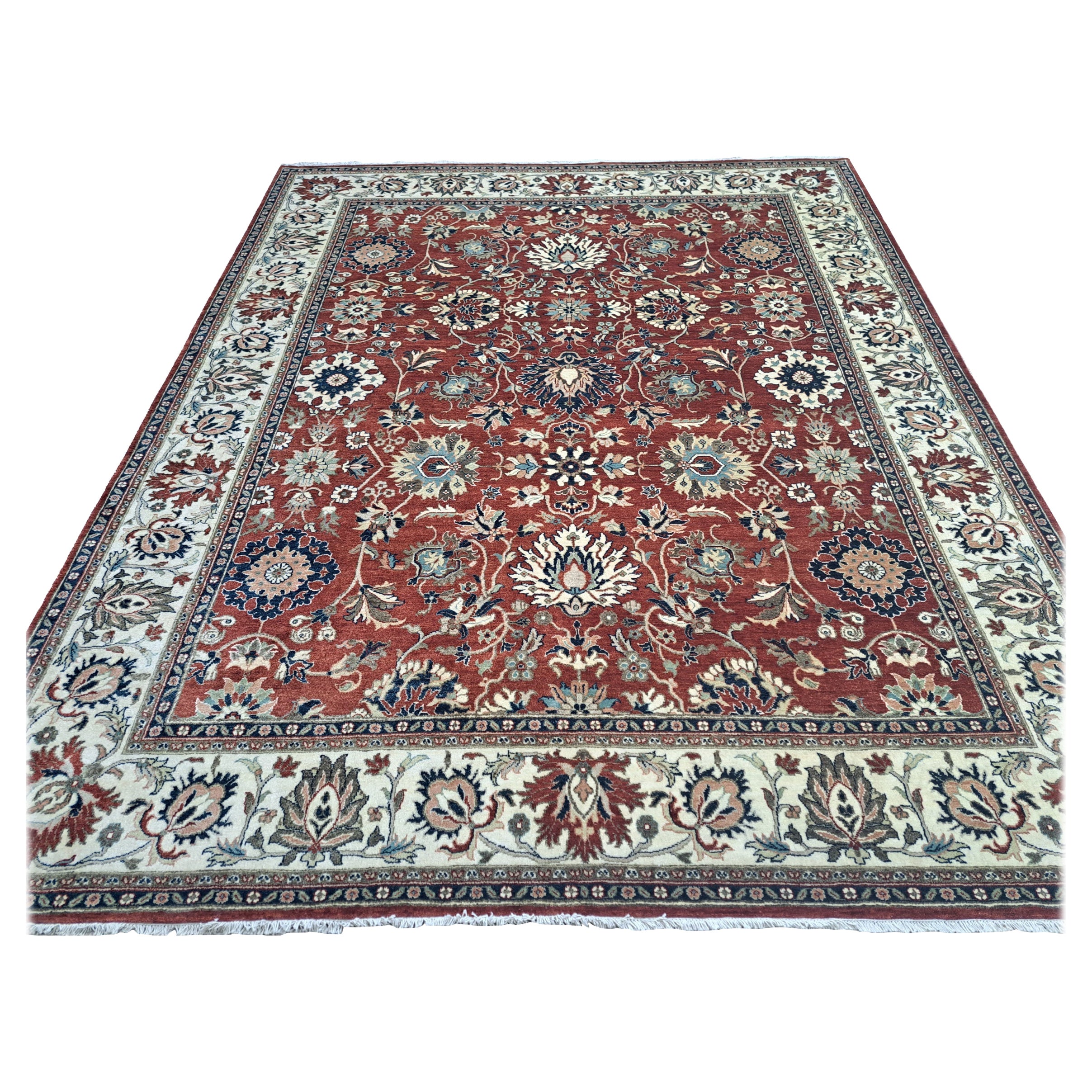 8x10 Ft Brandneuer handgeknüpfter Teppich mit antikem Heriz-Design. 100% Wolle