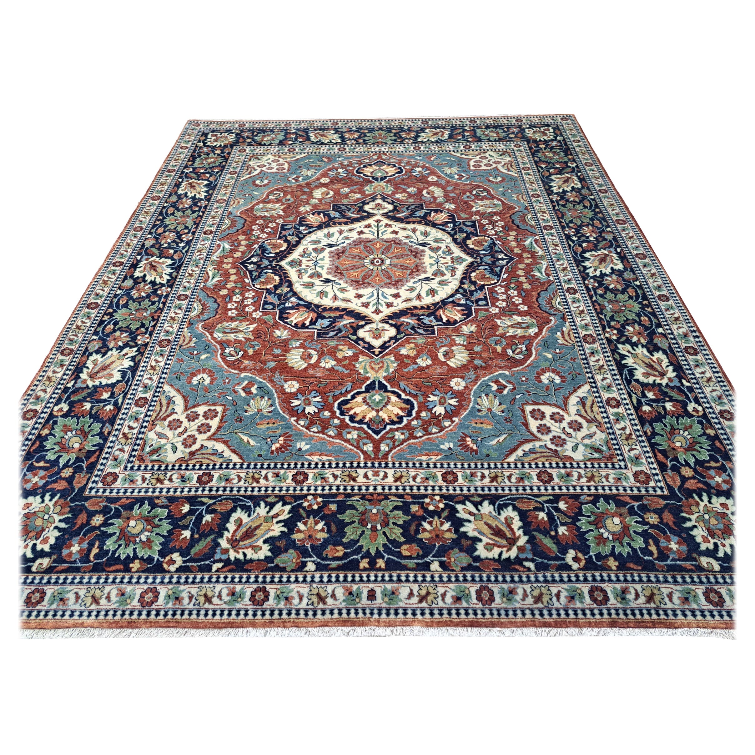 8x10 Ft Brandneuer handgeknüpfter Teppich mit antikem Heriz-Design. 100% Wolle