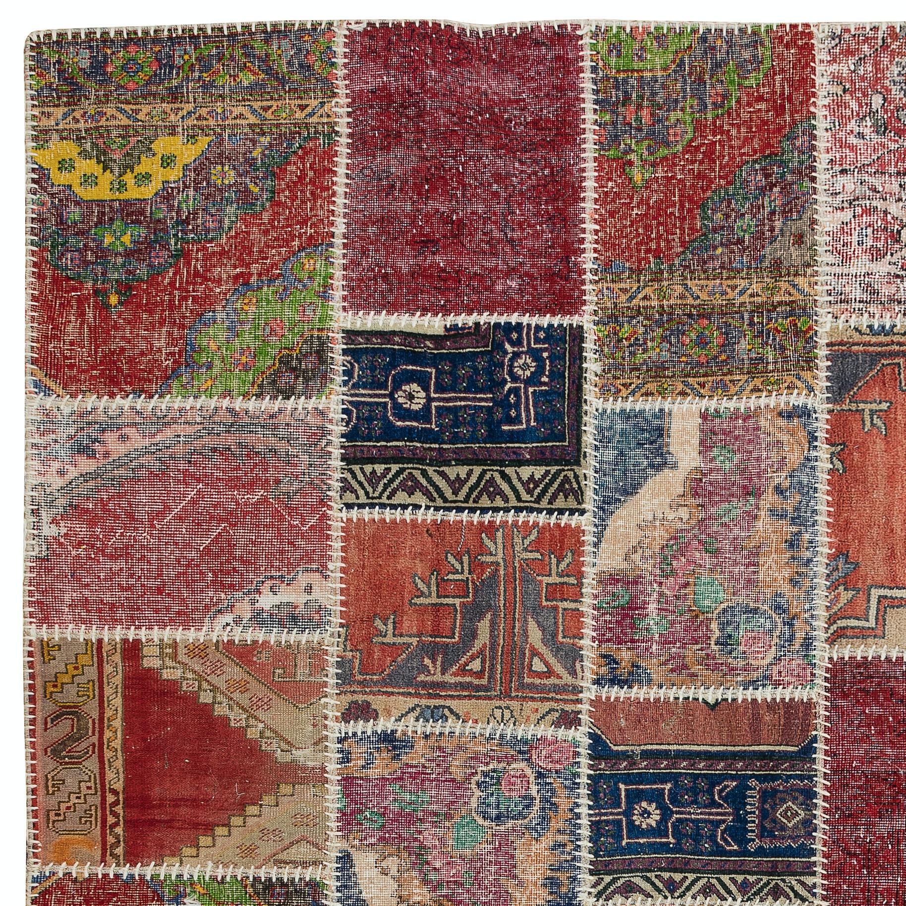 8x10 Ft Contemporary Handmade Turkish Patchwork Rug Made from Vintage Carpets In New Condition For Sale In Spring Valley, NY