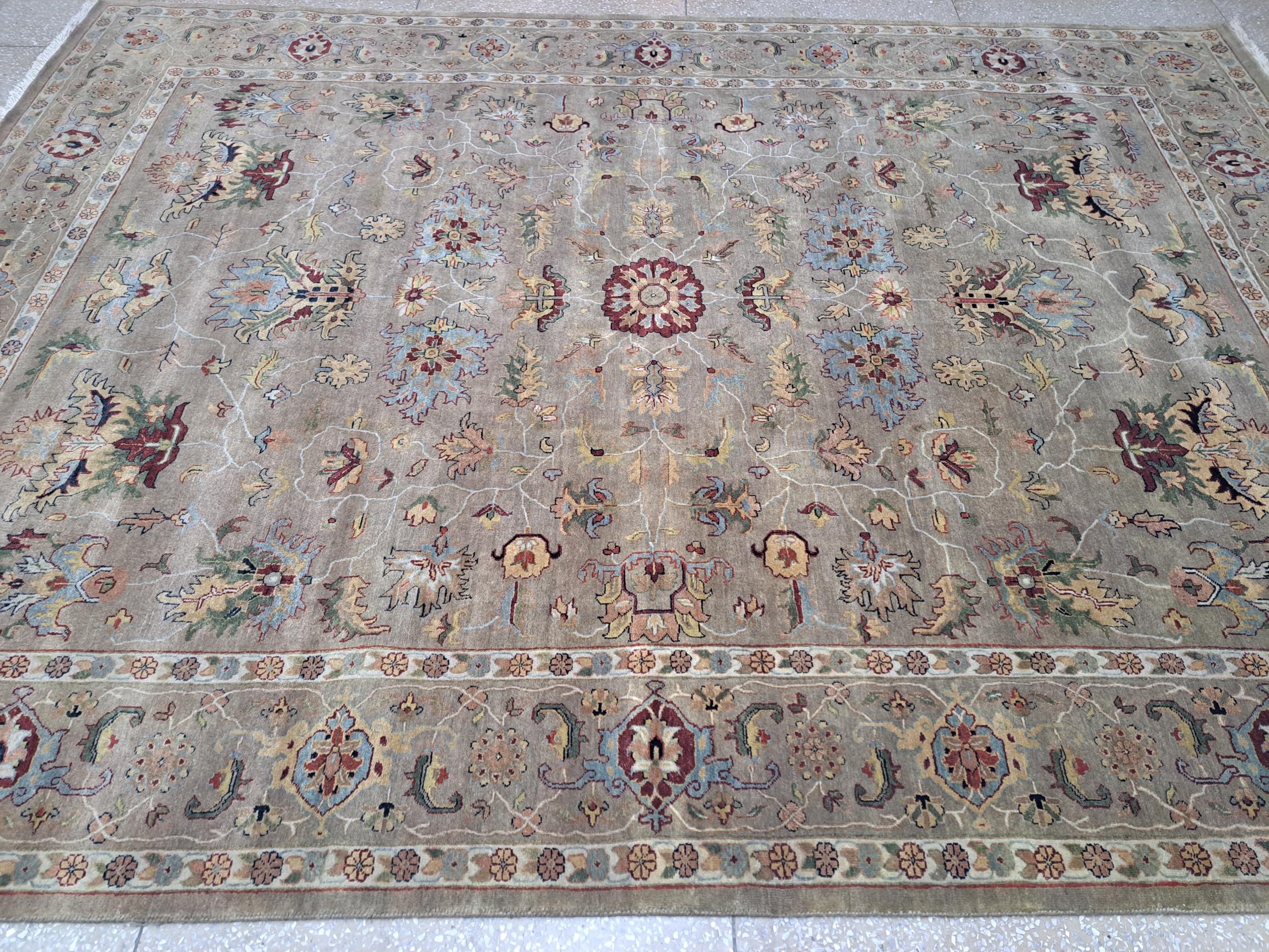 8x10 Fuß handgeknüpfter Heriz Design-Teppich. 100% Wolle. Antikes von Heriz inspiriertes Design (Heriz Serapi) im Angebot