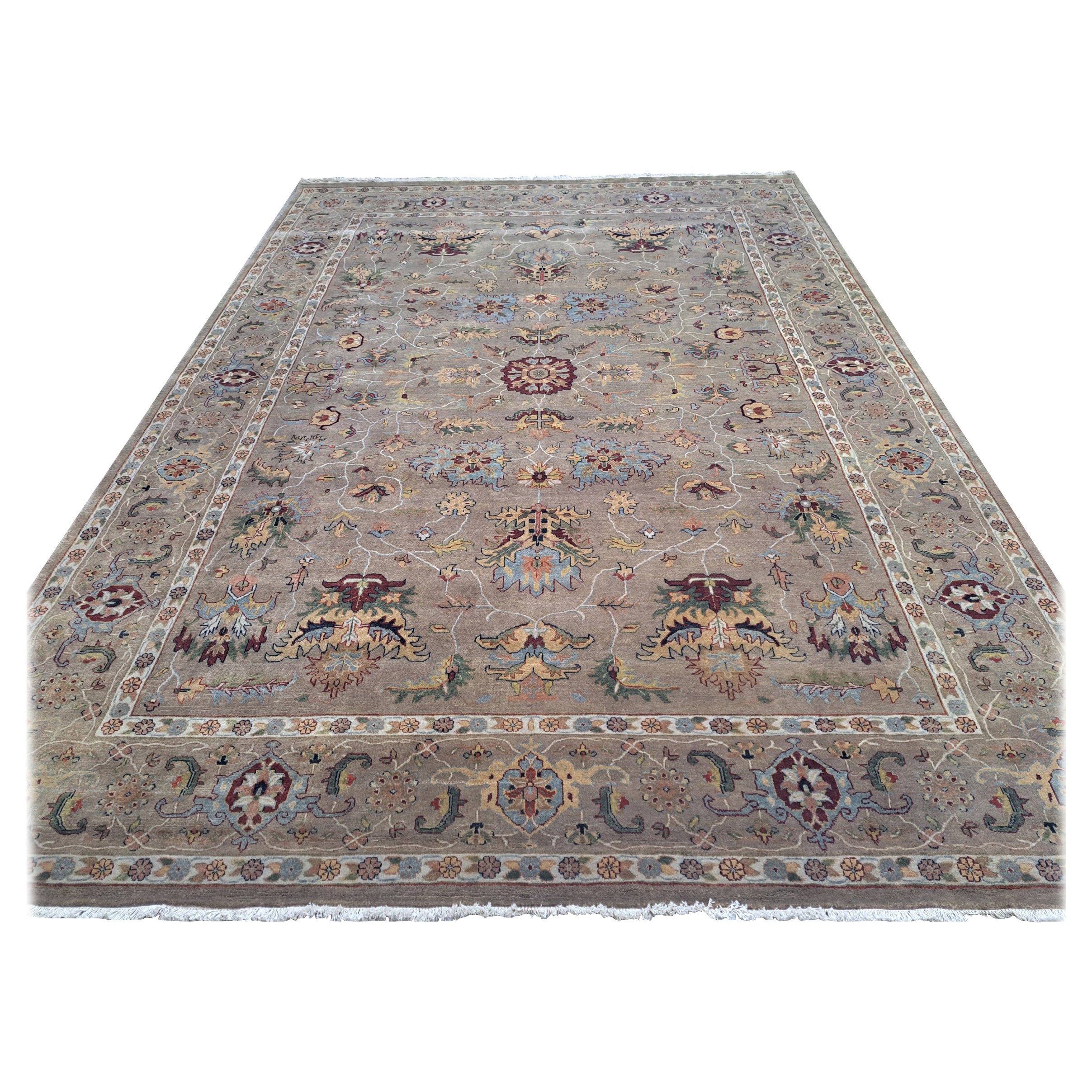 8x10 Fuß handgeknüpfter Heriz Design-Teppich. 100% Wolle. Antikes von Heriz inspiriertes Design