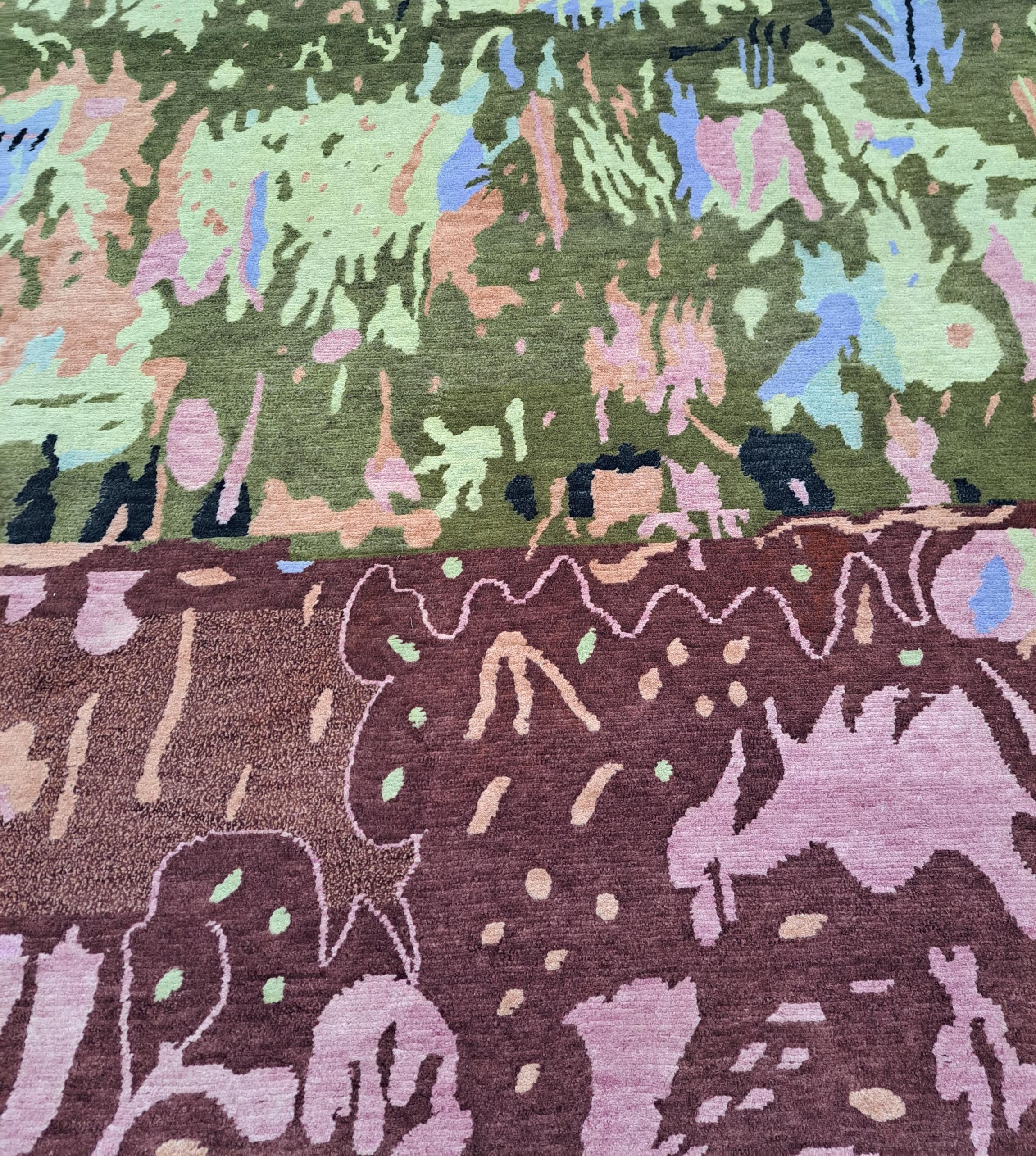 Indiano Tappeto nepalese annodato a mano 8x10 Ft. 100% lana e seta. Tappeto nuovo di zecca in vendita