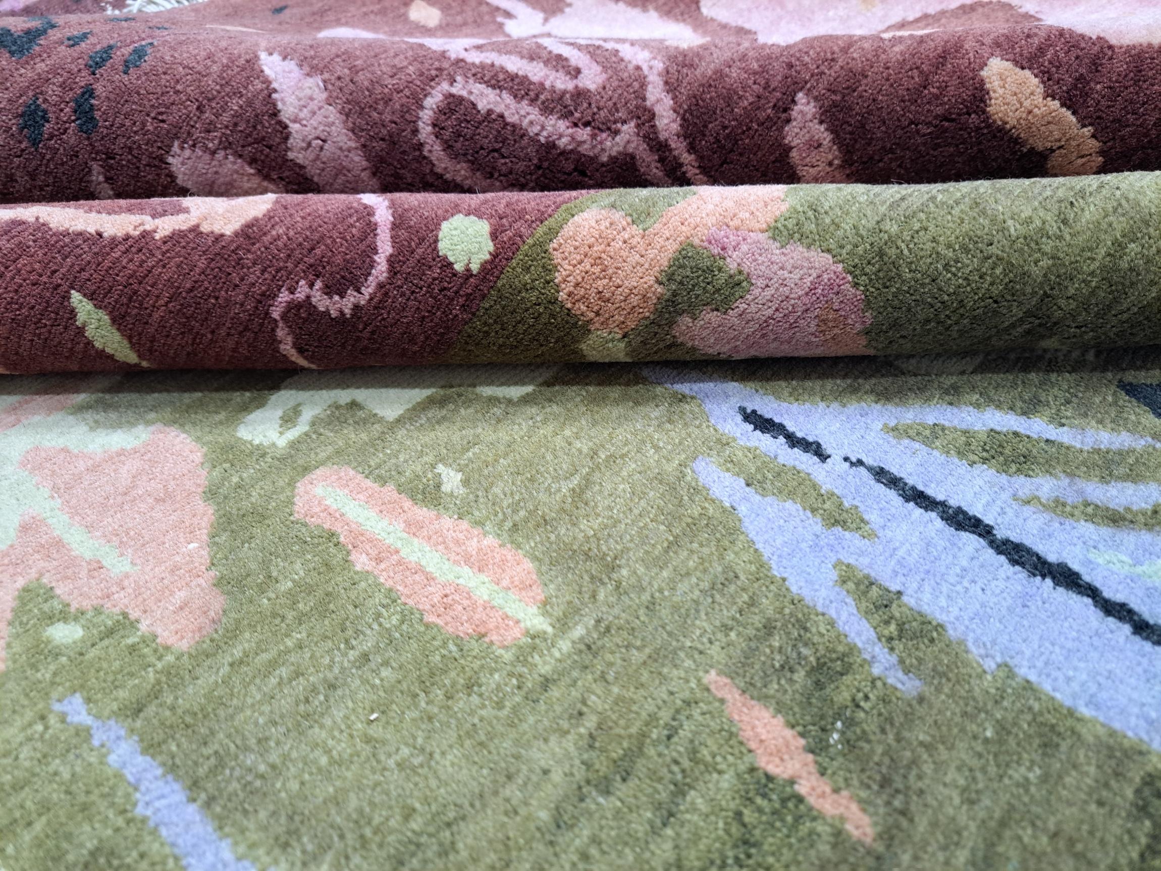 Lana Tappeto nepalese annodato a mano 8x10 Ft. 100% lana e seta. Tappeto nuovo di zecca in vendita