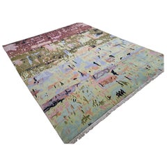 8x10 Ft Hand-Knotted Nepalese Rug. 100% Wool & Silk Touch. Brand New Carpet