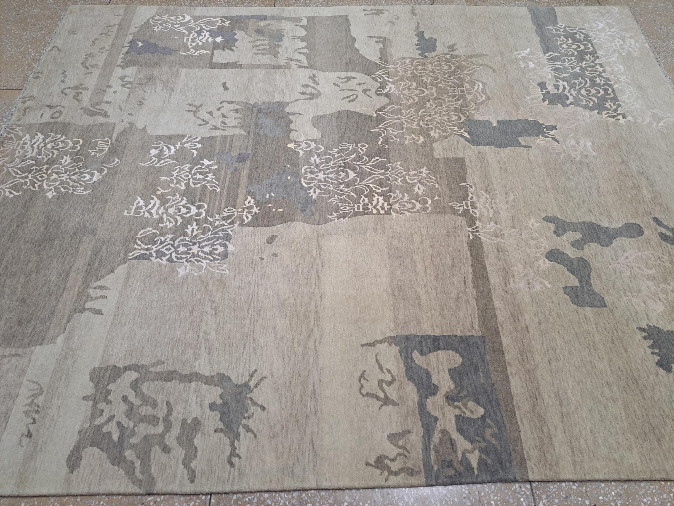 Modern 8x10 Ft Handknotted Nepalese Rug. All Wool. New Carpet. Custom Options Available For Sale