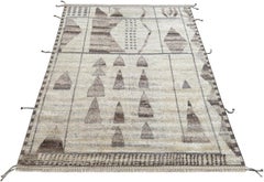 8x10 Ft Handmade Moroccan Azilal Style Rug. 100% Wool. Modern Beni Ourain Carpet