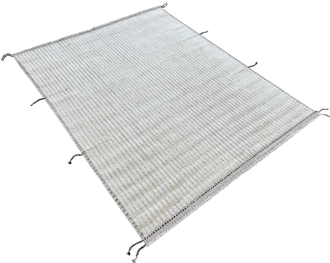 8x10 ft Handmade Moroccan Azilal Style Rug. 100% Wool. Modern Beni Ourain Carpet Moderno en venta