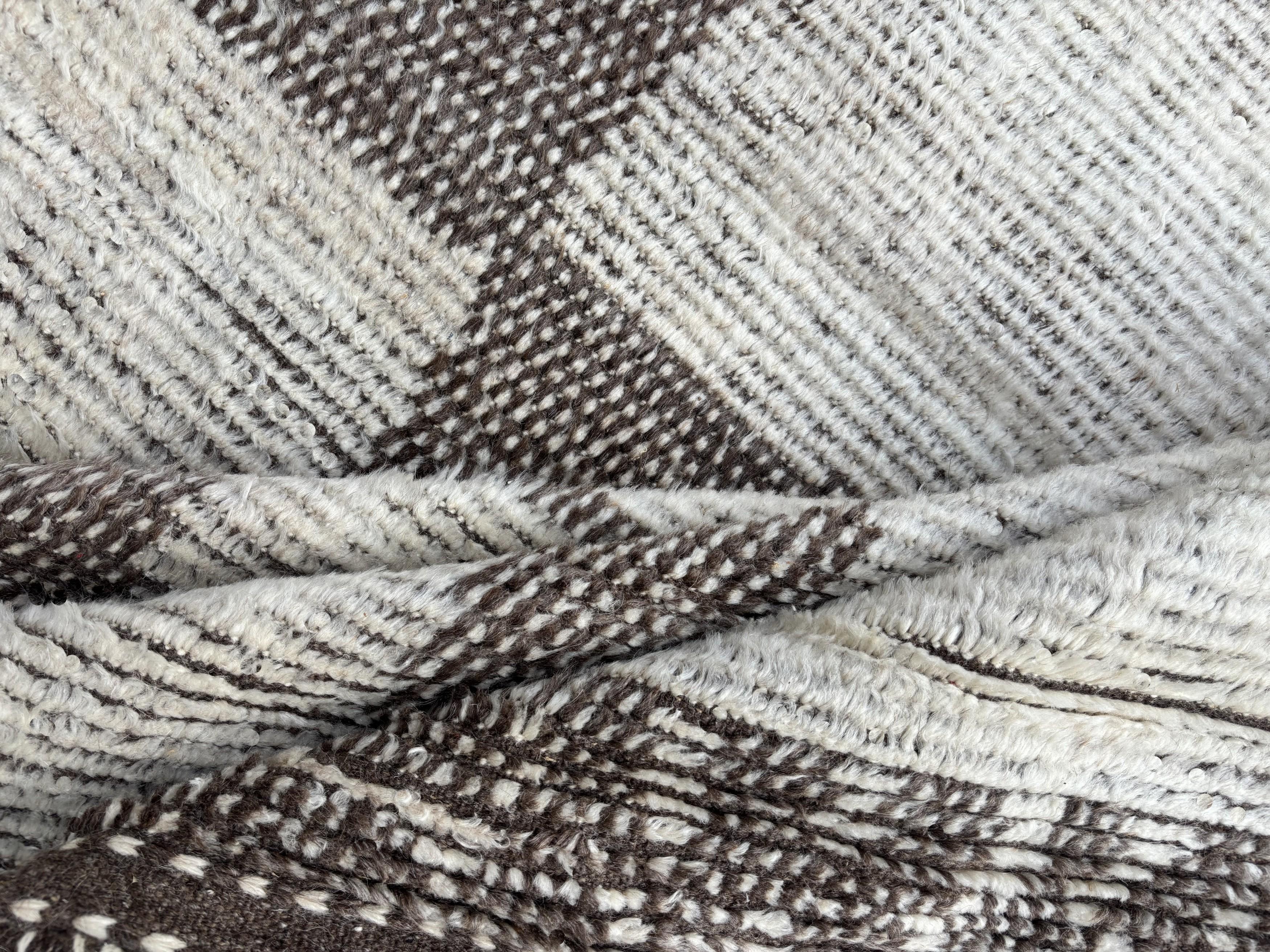 Hand-Knotted 8x10 Ft Handmade Moroccan style Rug, 100% Natural Wool. Custom Options Available For Sale