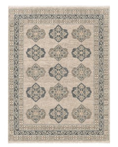 8x10 ft Handmade Oushak Wool Area Rug for Living Room, Geometric Design Carpet