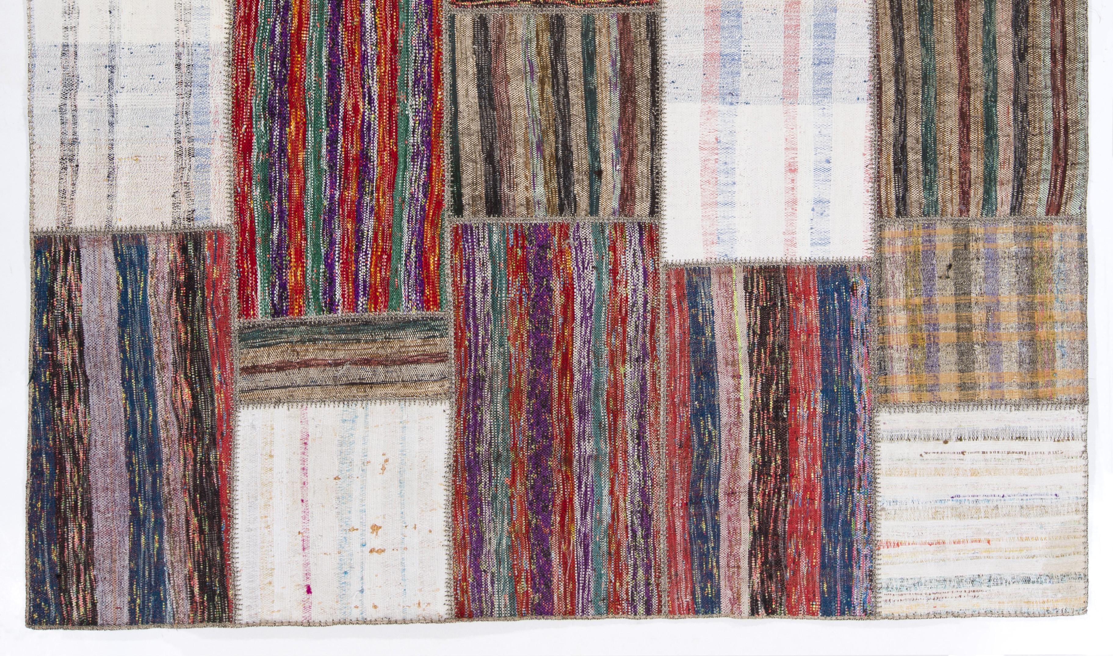 Hand-Woven Handmade Vintage Striped Turkish Kilims Re-Imagined, Custom Options Available For Sale