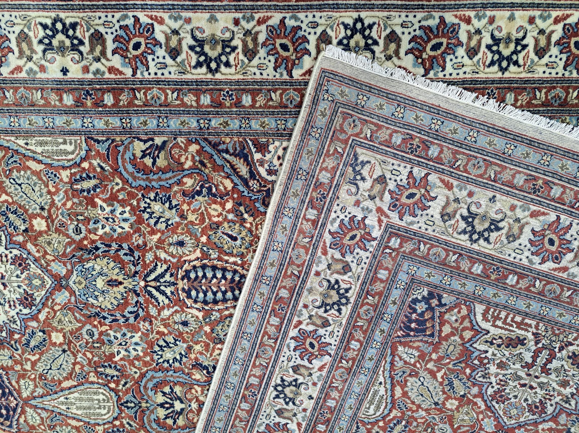 8x10 Ft Heriz Inspirierter Handgefertigter Teppich. Antiker Heriz-Look. 100% Wolle Teppich im Angebot 3