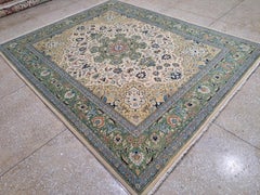 8x10 Ft Heriz Inspired Handcrafted Rug. Antique Heriz Look. 100% Wool Carpet