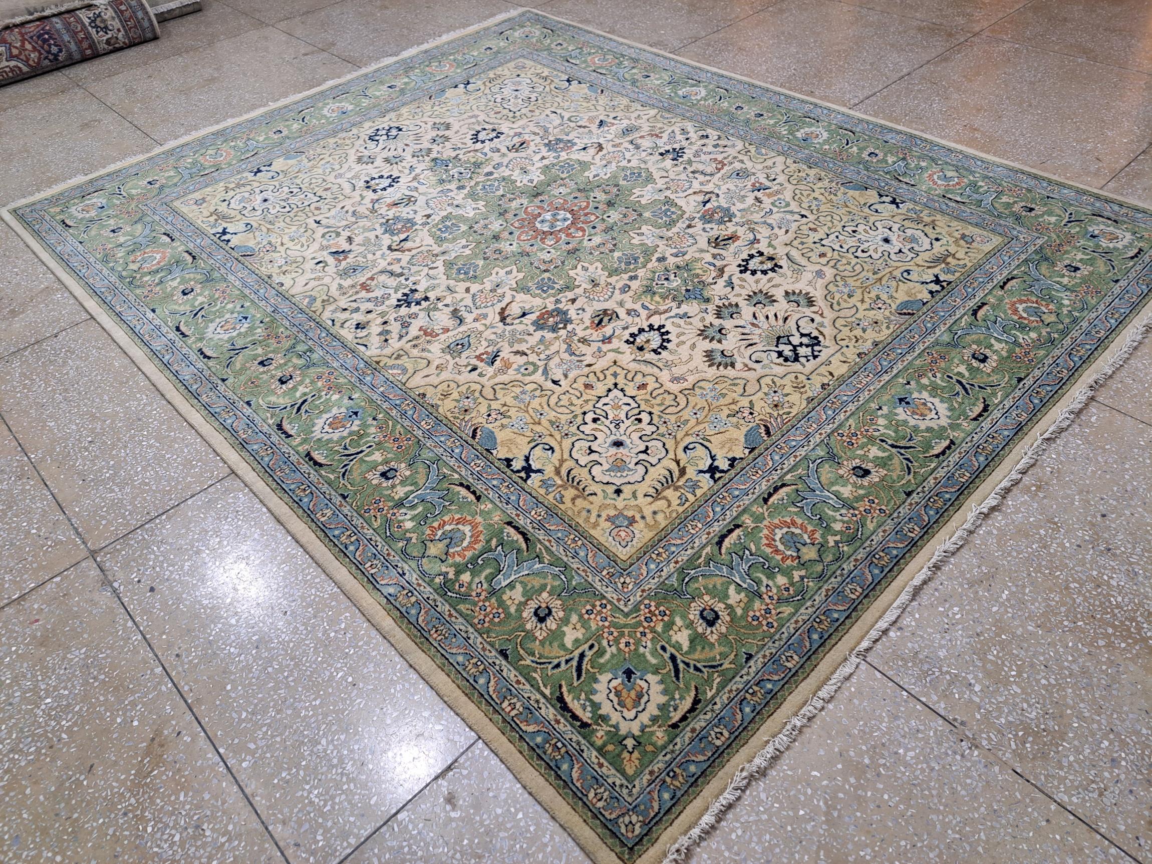 8x10 Ft Heriz Inspirierter Handgefertigter Teppich. Antiker Heriz-Look. 100% Wolle Teppich im Zustand „Neu“ im Angebot in Spring Valley, NY