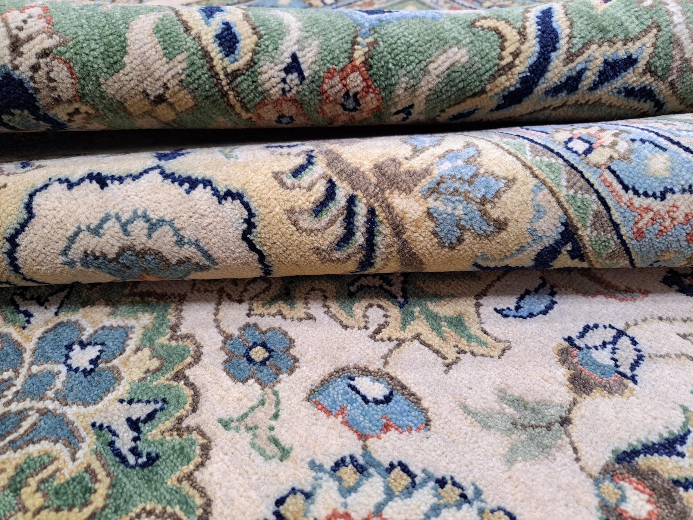 8x10 Ft Heriz Inspirierter Handgefertigter Teppich. Antiker Heriz-Look. 100% Wolle Teppich im Angebot 2