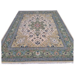 8x10 Ft Heriz Inspired Handcrafted Rug. Antique Heriz Look. 100% Wool Carpet