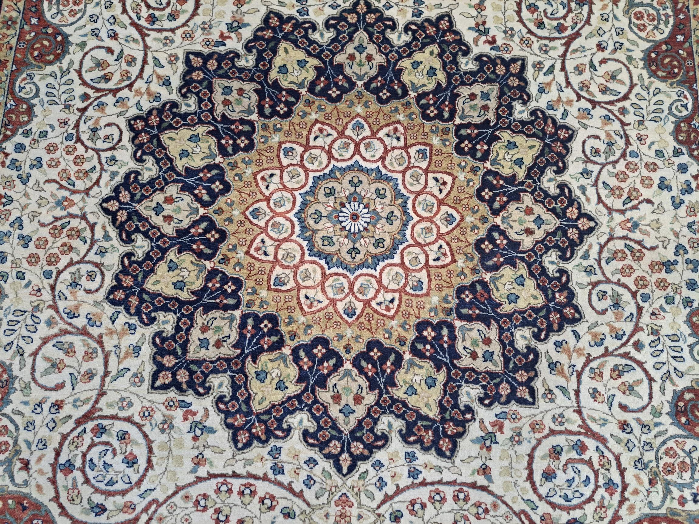 8x10 Ft Heriz Inspired Handmade Wool Rug. Teppich im antiken Stil. 100% Wolle (Indisch) im Angebot